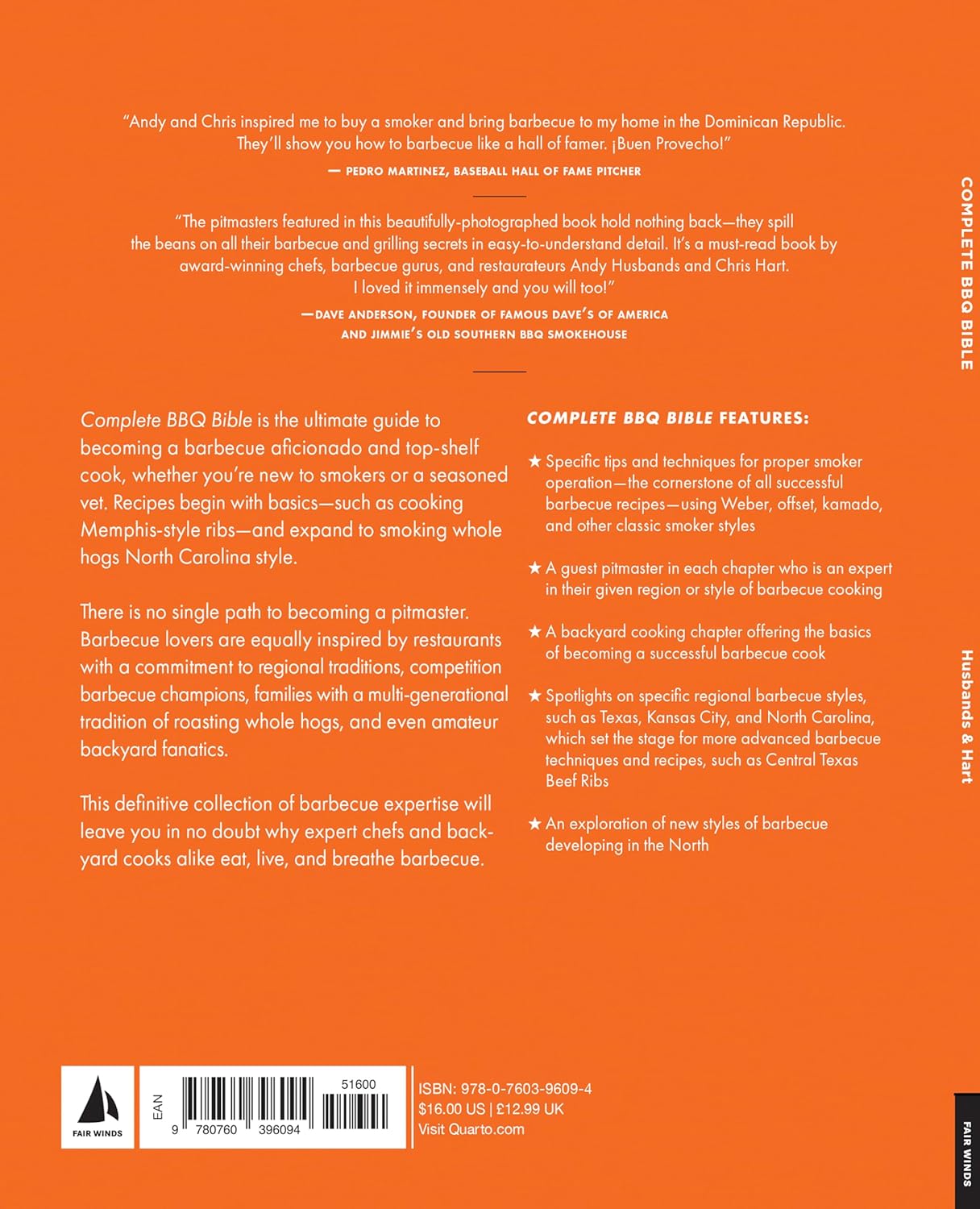 Complete BBQ Bible by Andy Husbands & Chris Hart - Paperback barbecue guide back cover