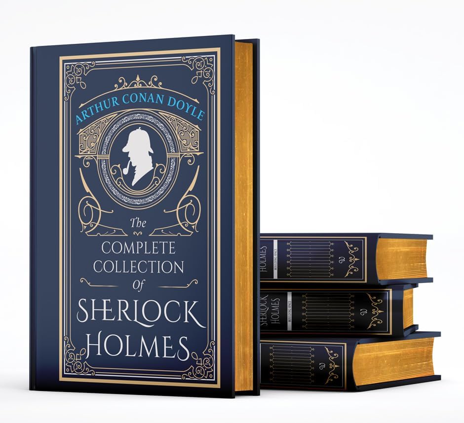 Complete Sherlock Holmes Collection leather bound edition - interior pages and detective classics by Arthur Conan Doyle