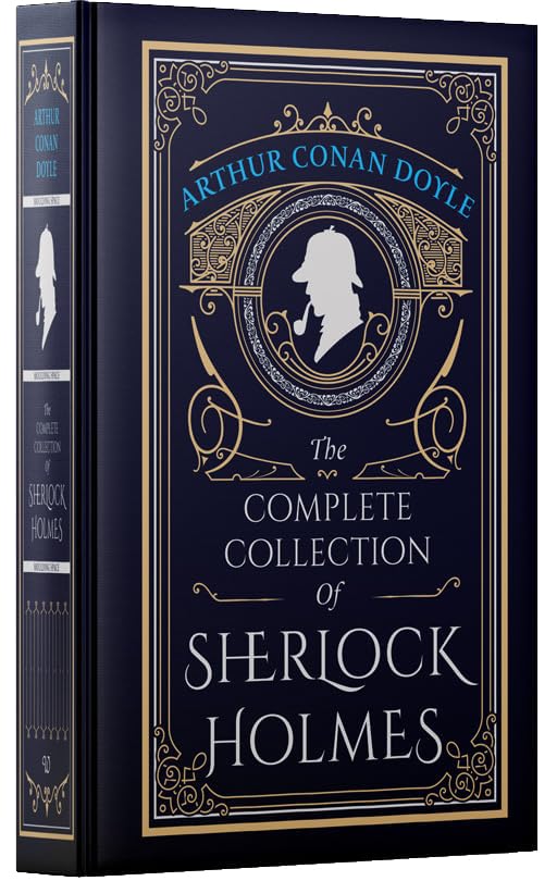 Complete Sherlock Holmes Collection leather bound book spine and binding detail - Arthur Conan Doyle
