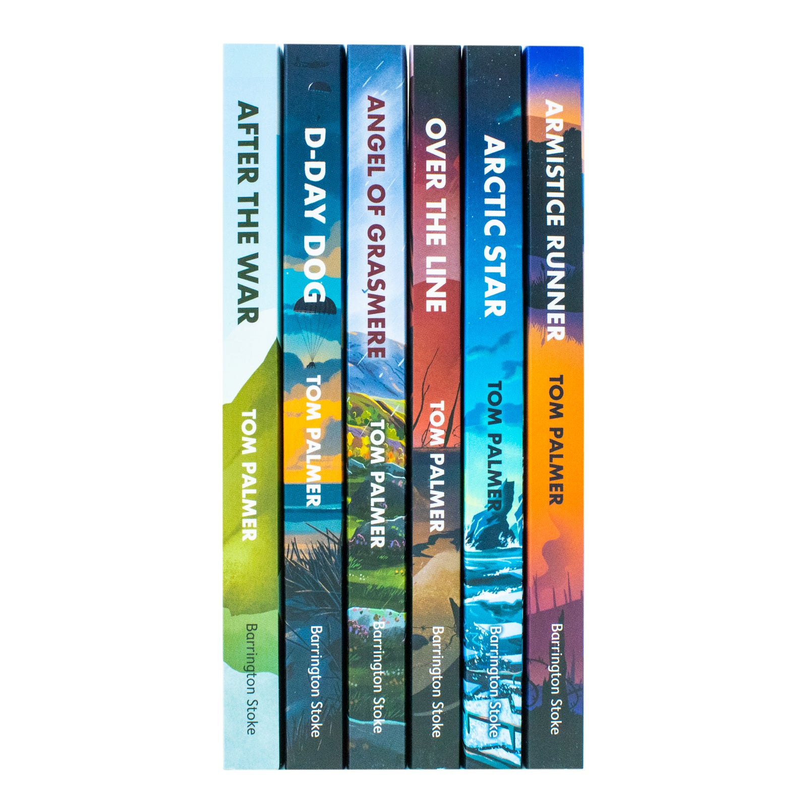 Conkers Series Tom Palmer paperback set - close up of Armistice Runner, D-Day Dog and After the War book covers