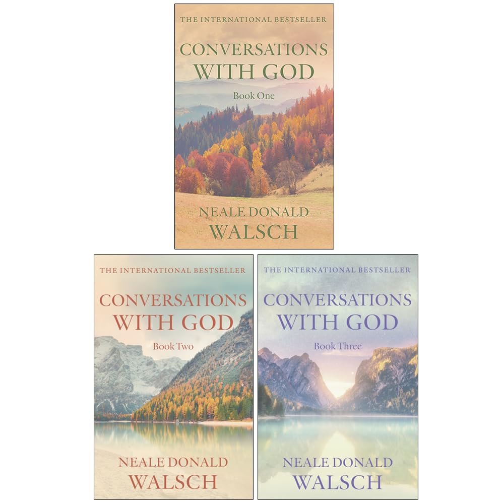 Conversations with God Books 1, 2 and 3 paperback set by Neale Donald Walsch - spine and cover view