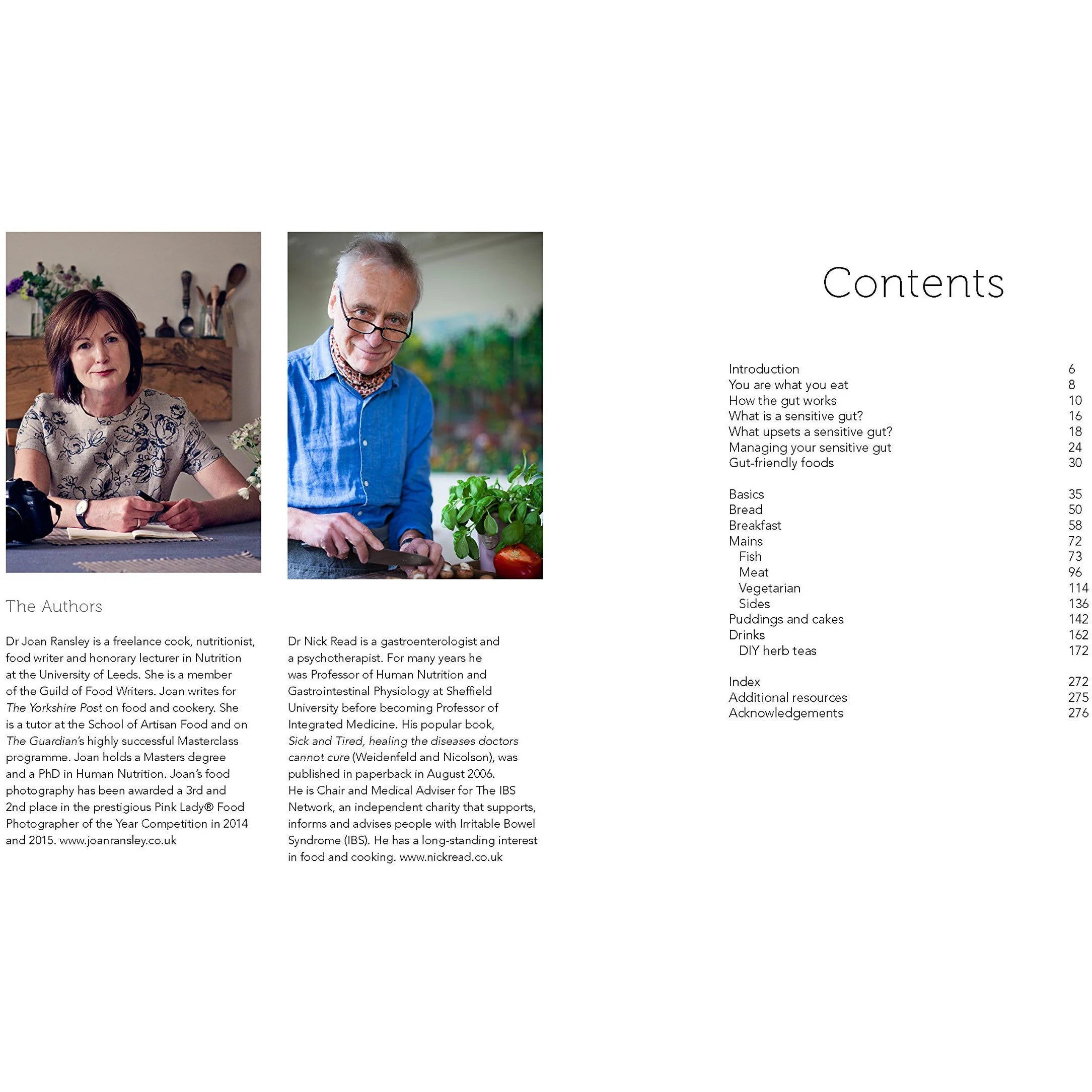 Cooking for the Sensitive Gut by Joan Ransley - Hardback cookbook back cover with recipe details