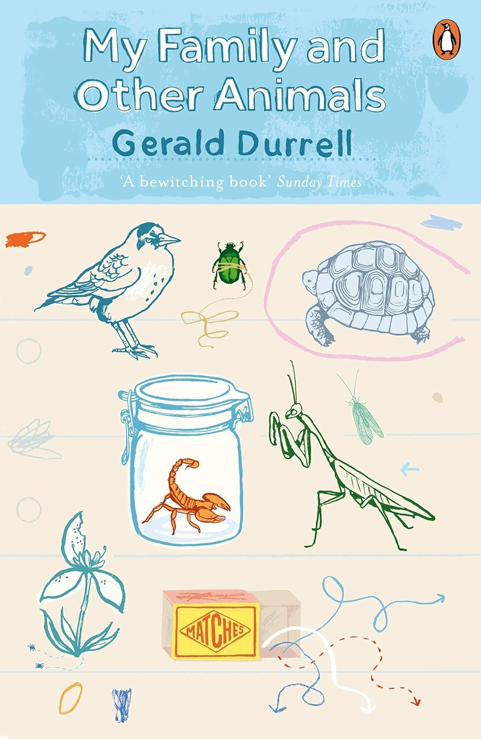 Birds, Beasts and Relatives paperback cover by Gerald Durrell, part of the Corfu Trilogy 3 book collection set
