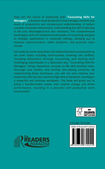 Counseling Skills For Managers by Prof. N.K. Daniel - Paperback back cover and blurb, leadership coaching book