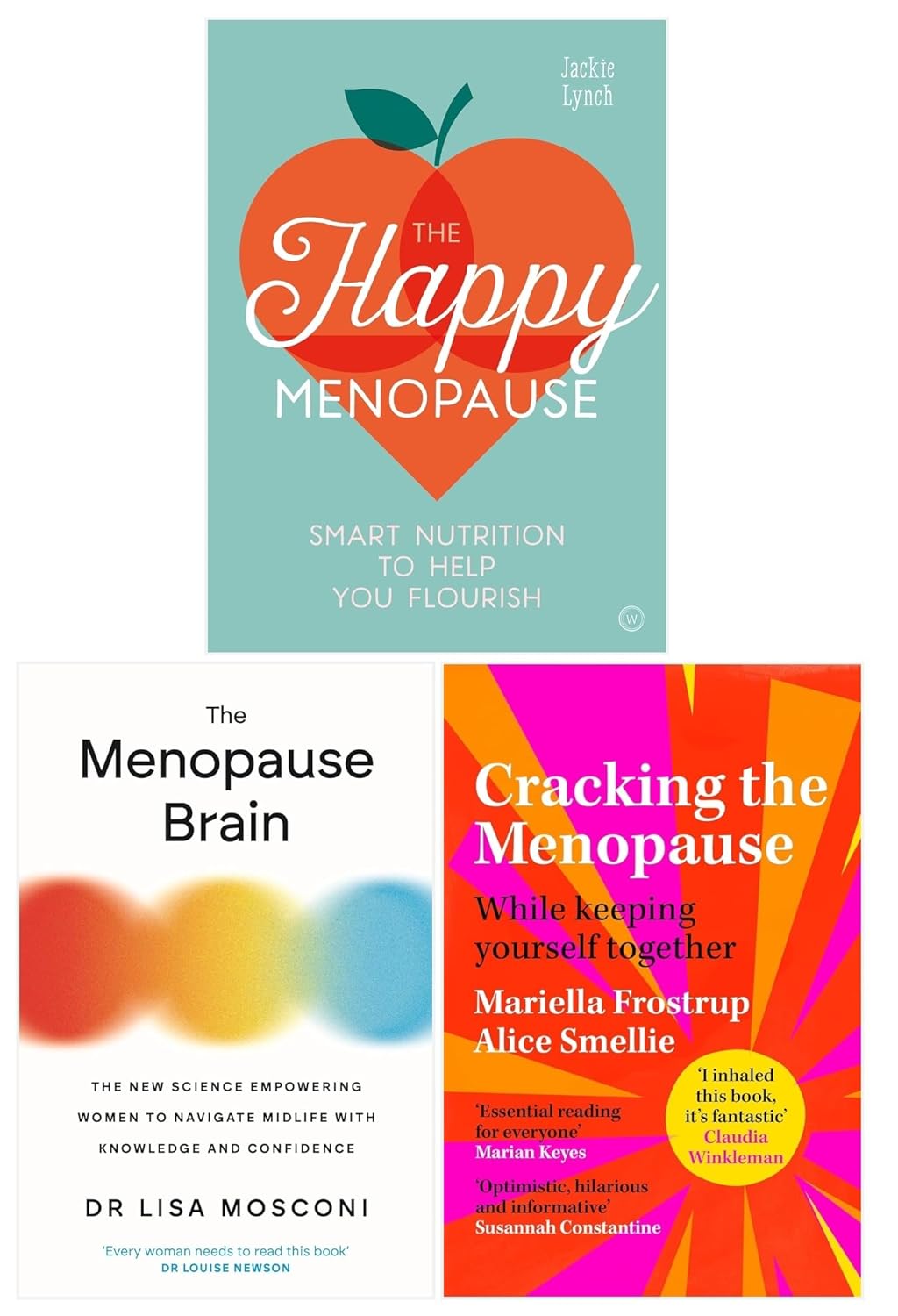 Cracking the Menopause, The Menopause Brain and The Happy Menopause 3 book paperback set - Frostrup, Mosconi & Lynch