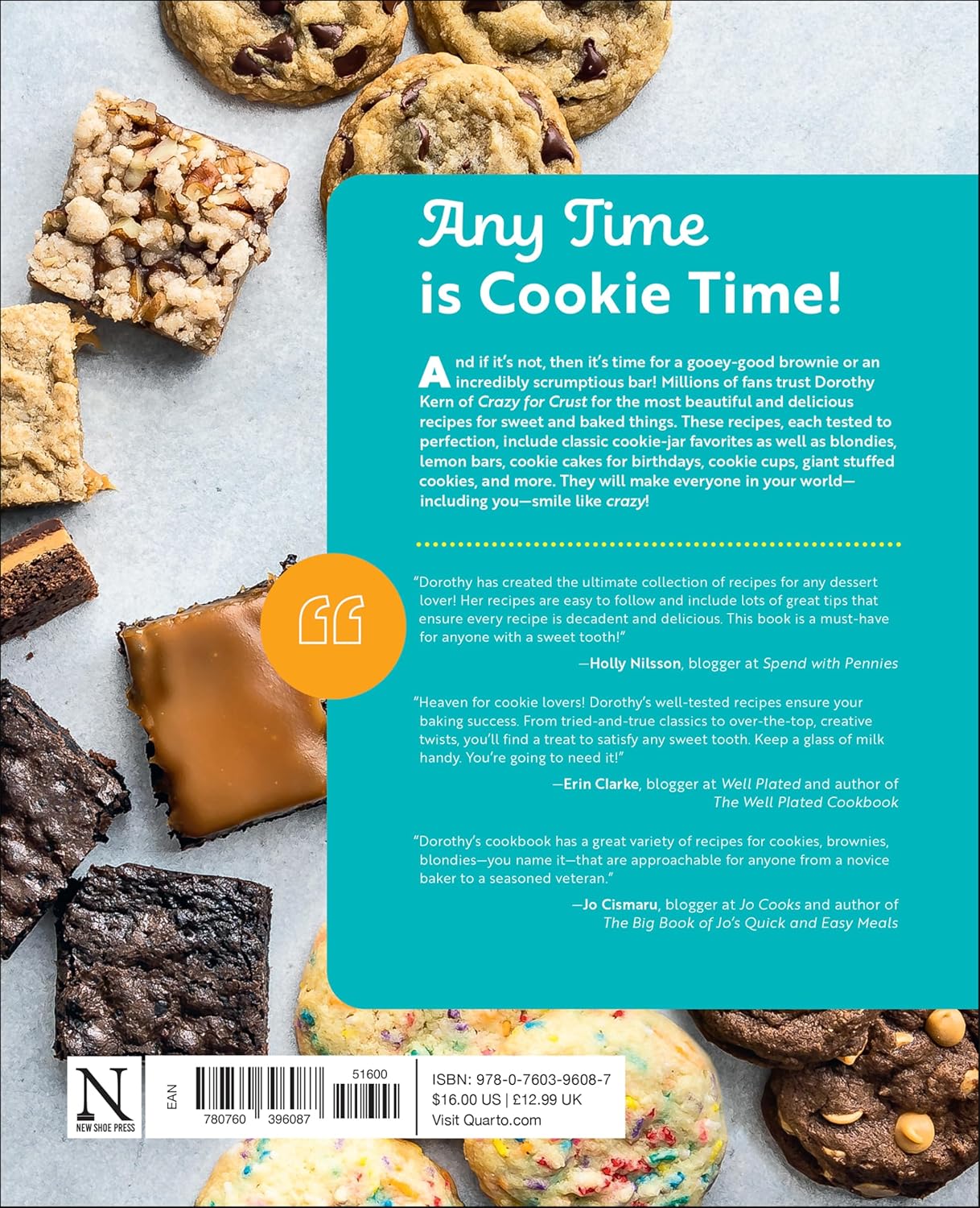 Crazy for Cookies, Brownies & Bars by Dorothy Kern - paperback cookbook back cover and details