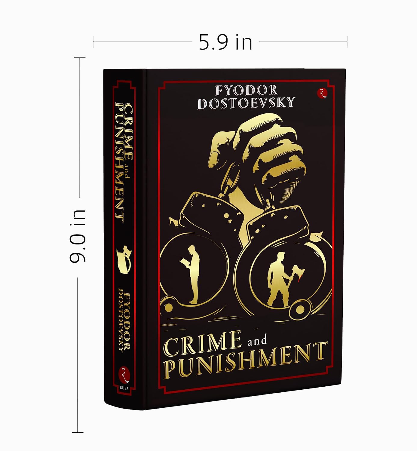 Crime and Punishment by Fyodor Dostoevsky - close-up of leather bound cover detail