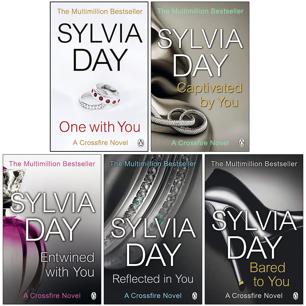 Crossfire Series 5 Books Collection Set by Sylvia Day, all five paperback books shown together