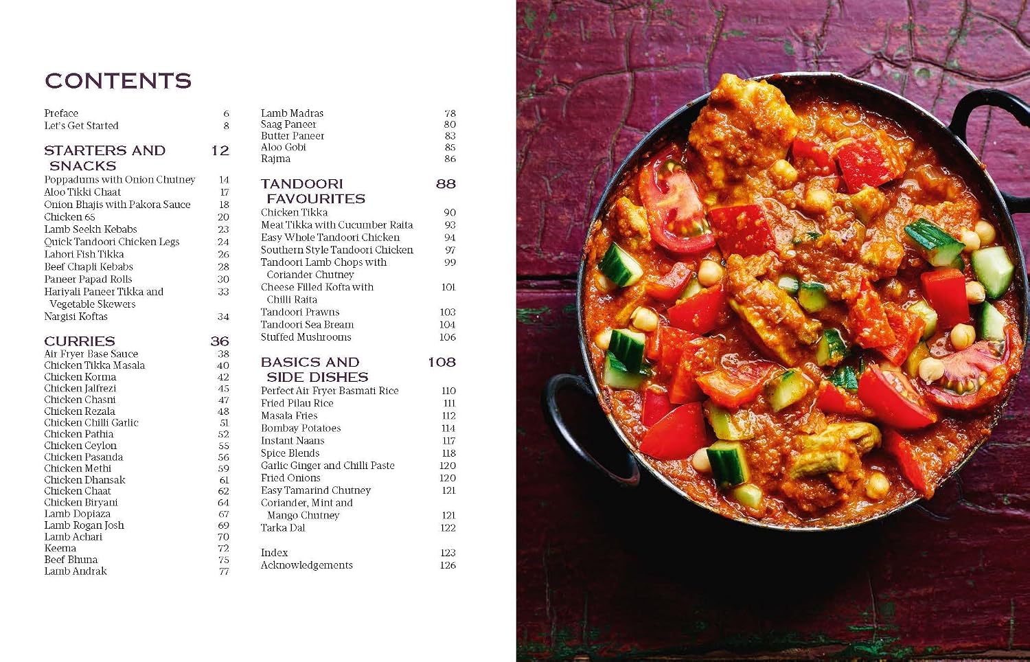 Curry Guy Air Fryer by Dan Toombs - Hardback back cover with recipe highlights and description