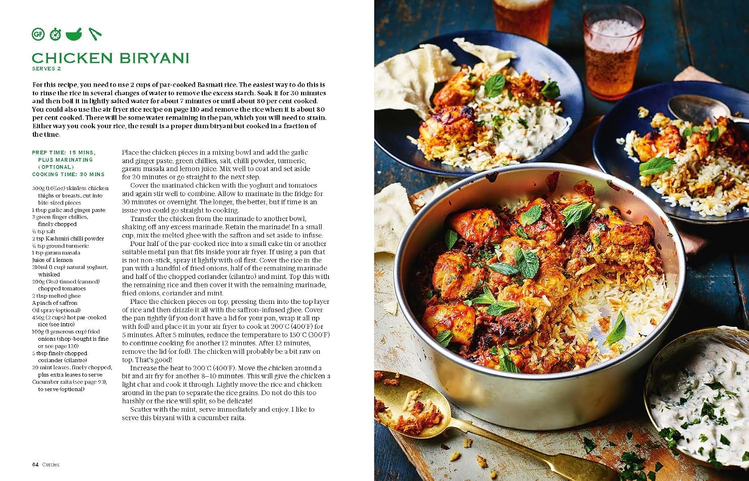Curry Guy Air Fryer by Dan Toombs - colour food photography by Kris Kirkham showing finished curry recipe
