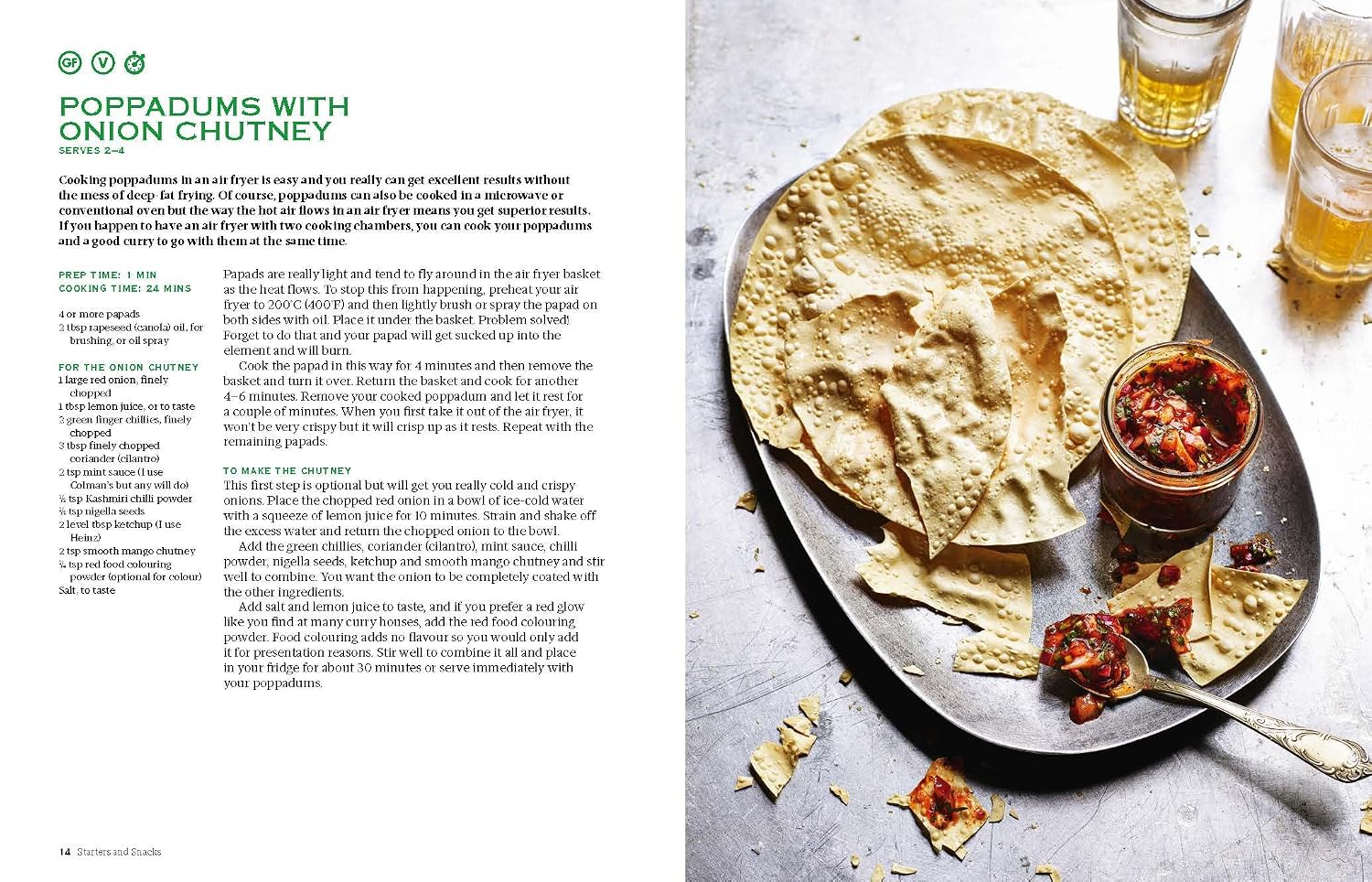 Curry Guy Air Fryer by Dan Toombs - inside page showing air fryer curry recipe and colour photography