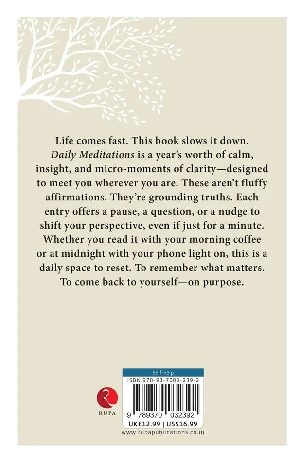 Daily Meditations by Wren Taylor - Non Fiction Paperback back cover with book details