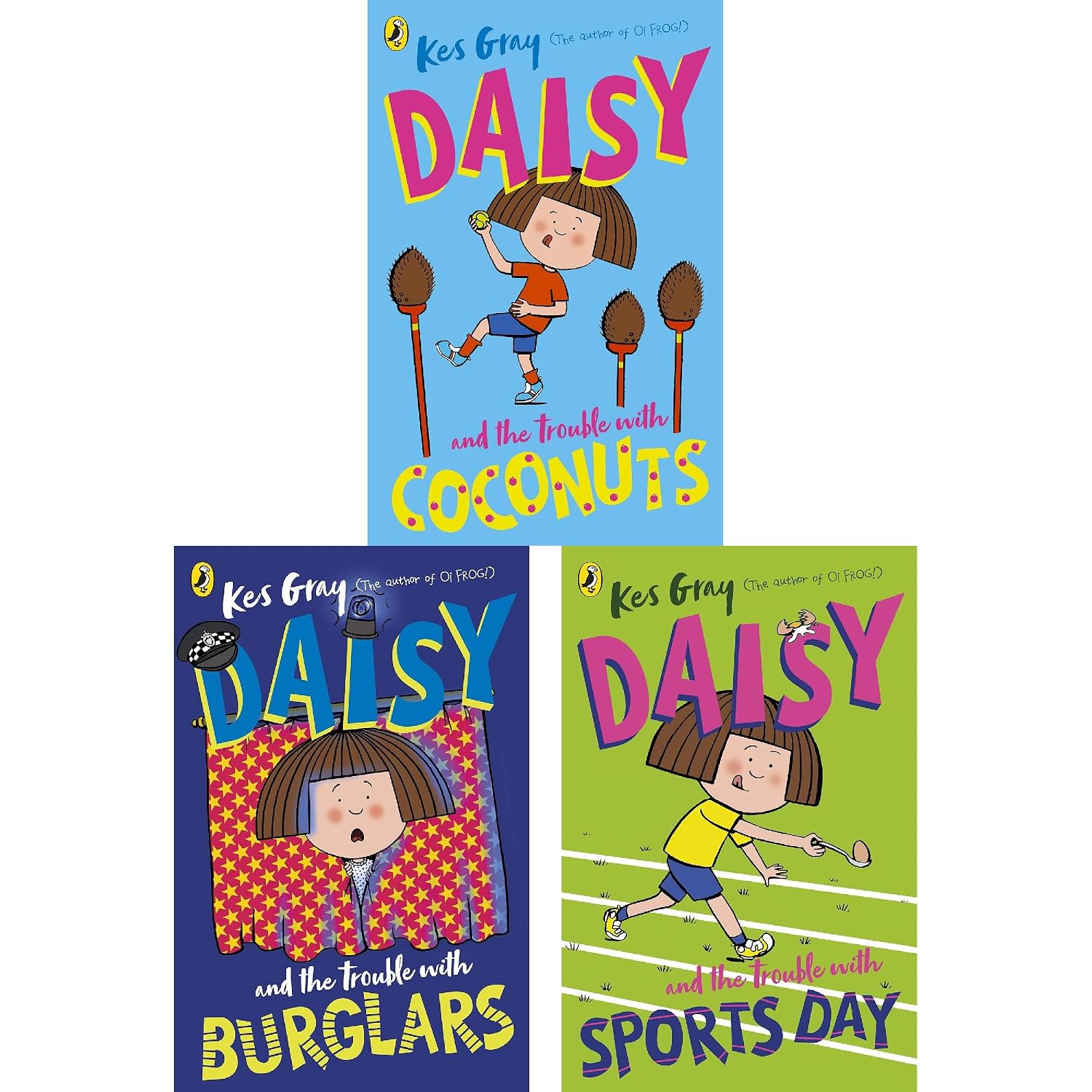 Daisy and the Trouble with Unicorns and Chocolate paperback covers, Daisy Story series by Kes Gray
