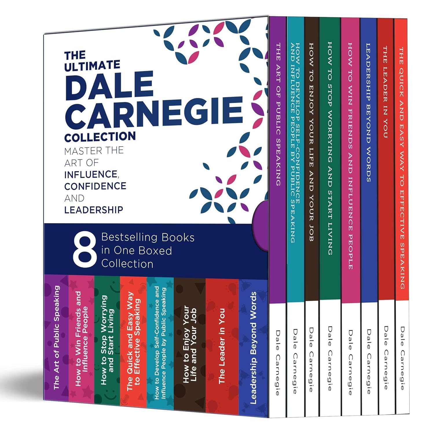 Dale Carnegie 8 Books Collection Set paperback spines showing titles