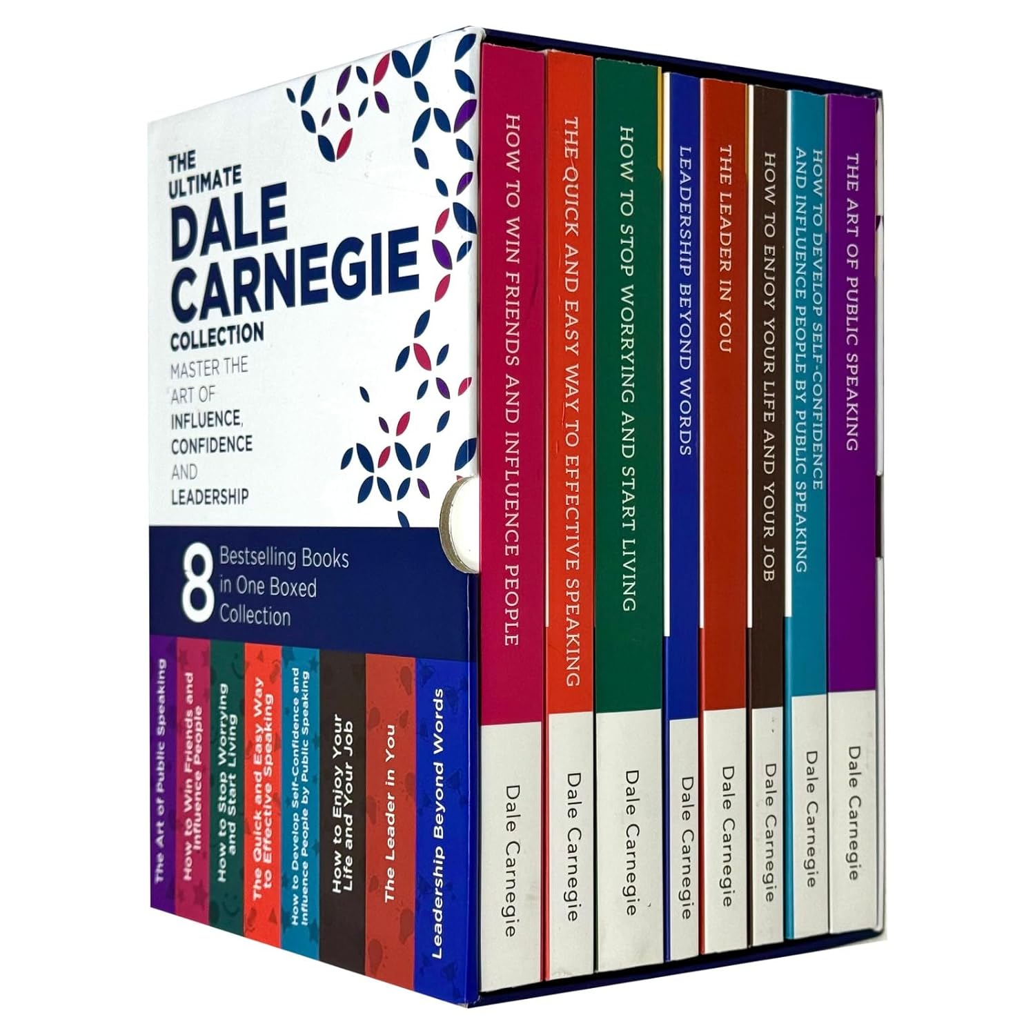 Dale Carnegie 8 Books Collection Set paperback books stacked together