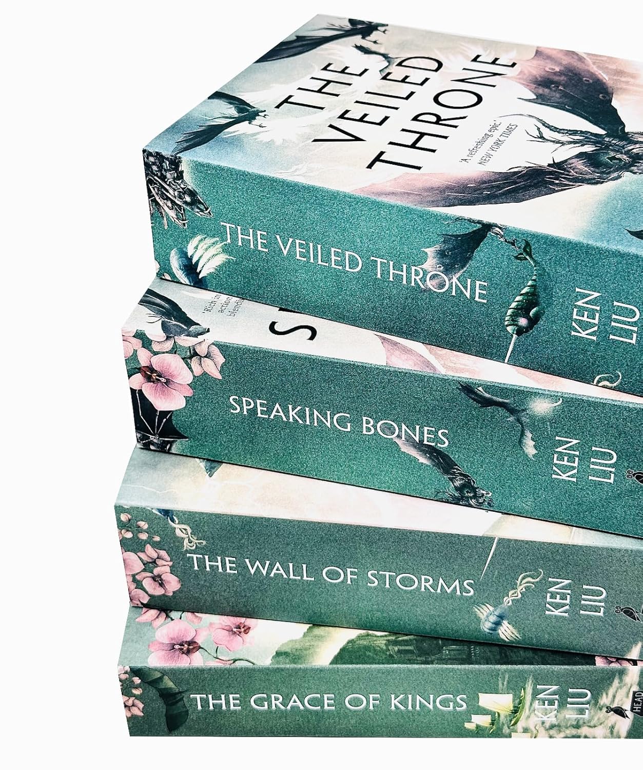 The Dandelion Dynasty 4 book collection set by Ken Liu paperback, back cover and blurb detail