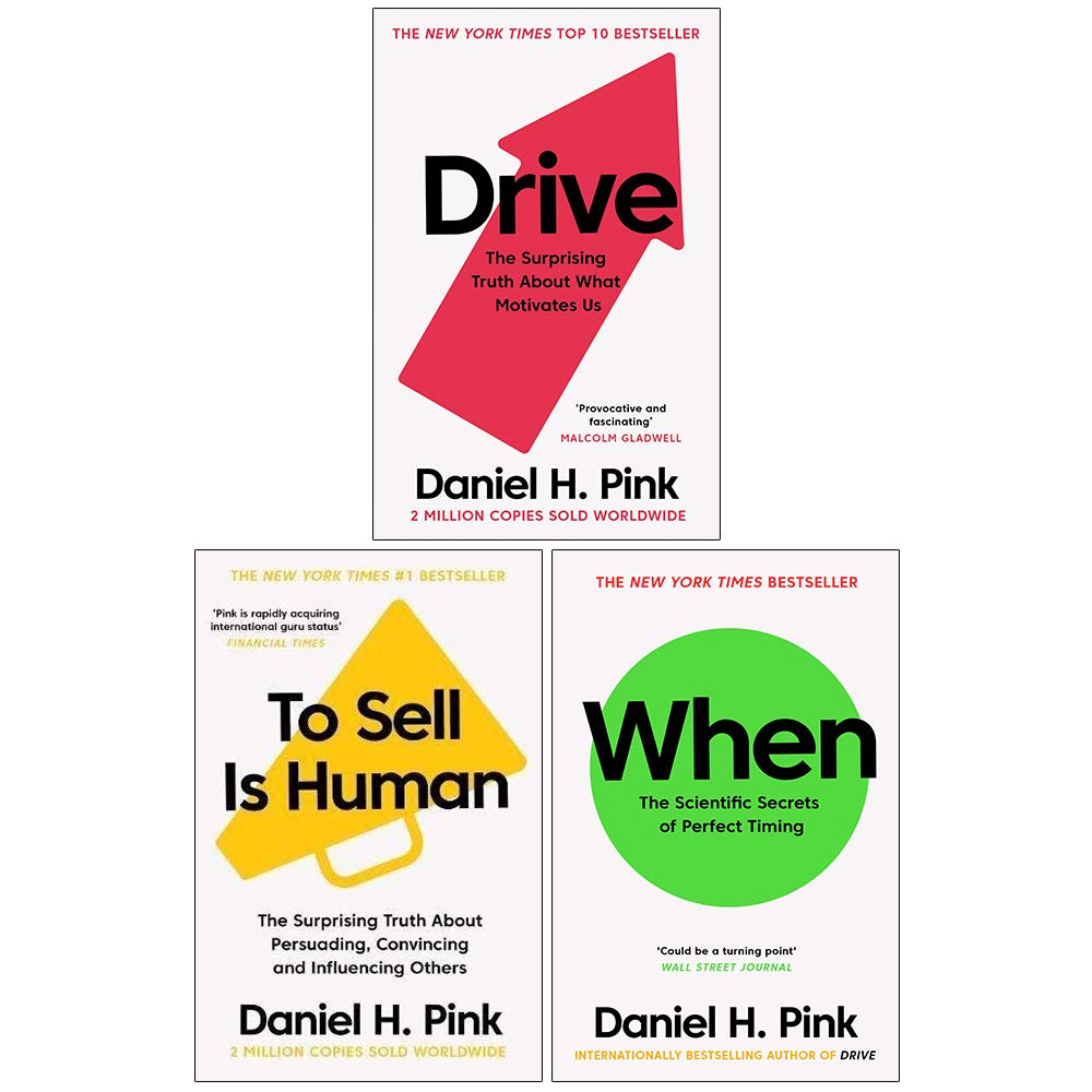 Daniel H. Pink 3 Book Collection Set - Drive, When, To Sell is Human - Paperback