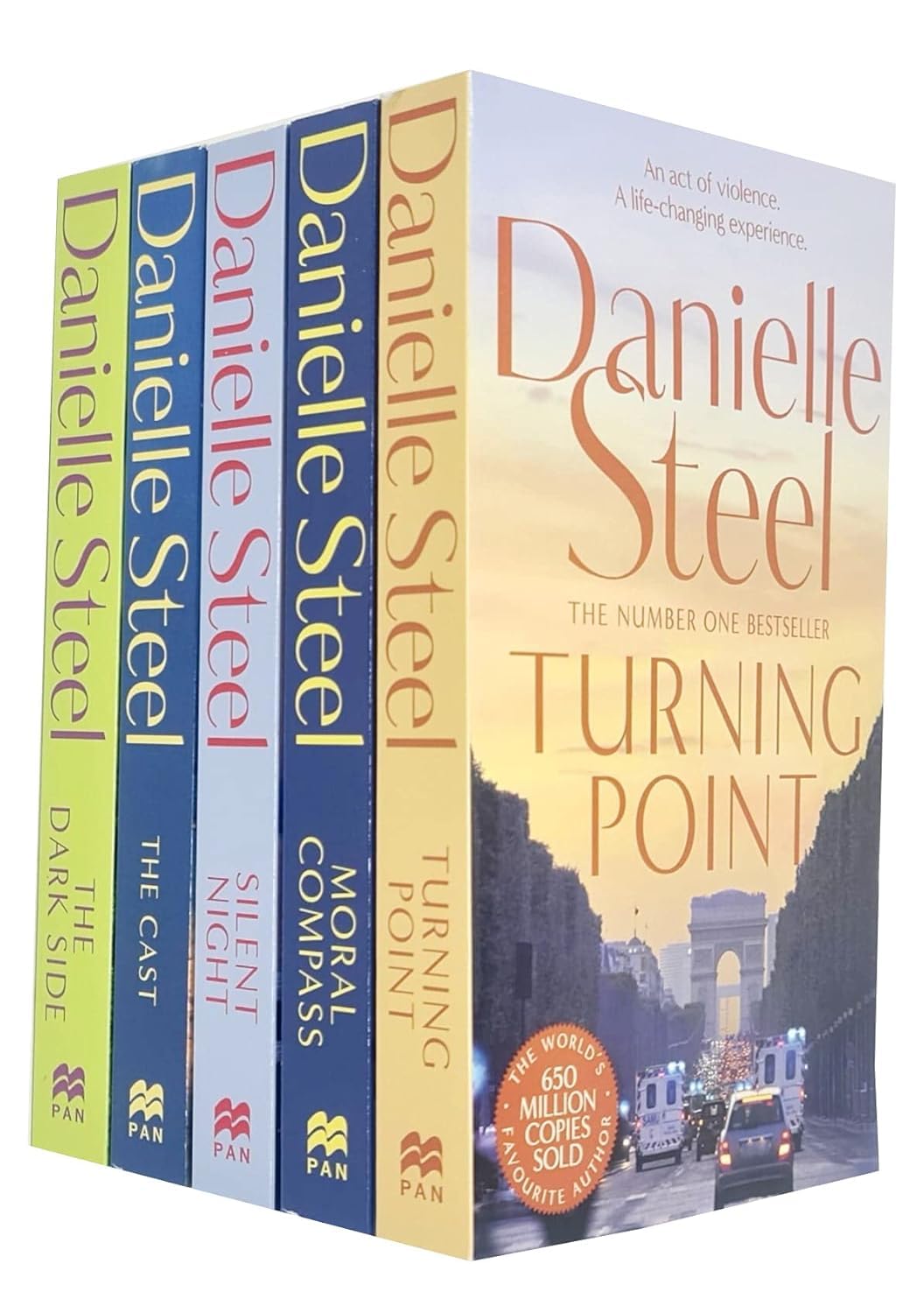 Danielle Steel 5 Books Collection Set paperback - Silent Night, The Cast, Turning Point, Moral Compass, The Dark Side