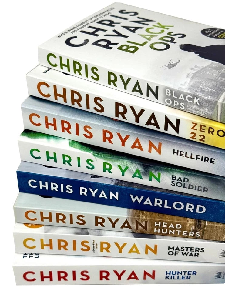 Danny Black Series by Chris Ryan paperback book covers including Bad Soldier, Warlord, Head Hunters