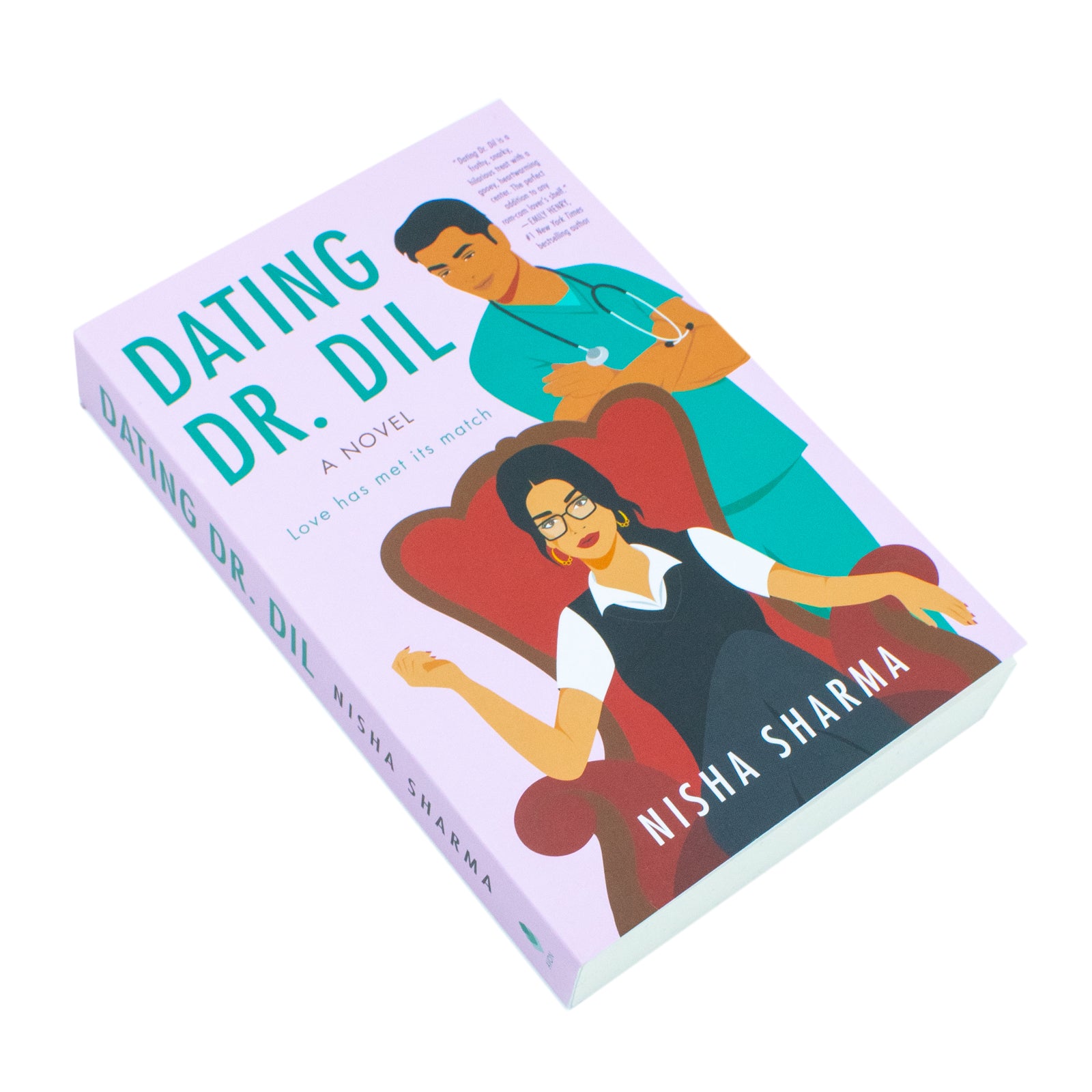 Dating Dr. Dil by Nisha Sharma - If Shakespeare Were an Auntie Book 1 - Paperback romantic comedy cover detail