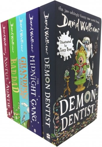 David Walliams 5 Books Collection Set - back cover detail, paperback, ages 7-12