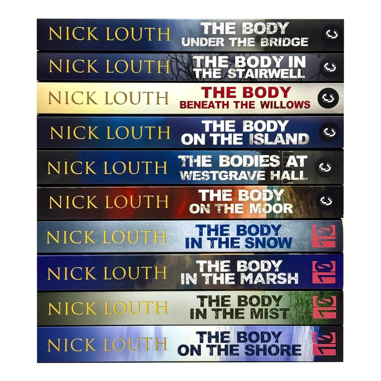 DCI Craig Gillard crime thriller paperback set by Nick Louth showing multiple book covers including The Body in the Snow and The Body on the Moor