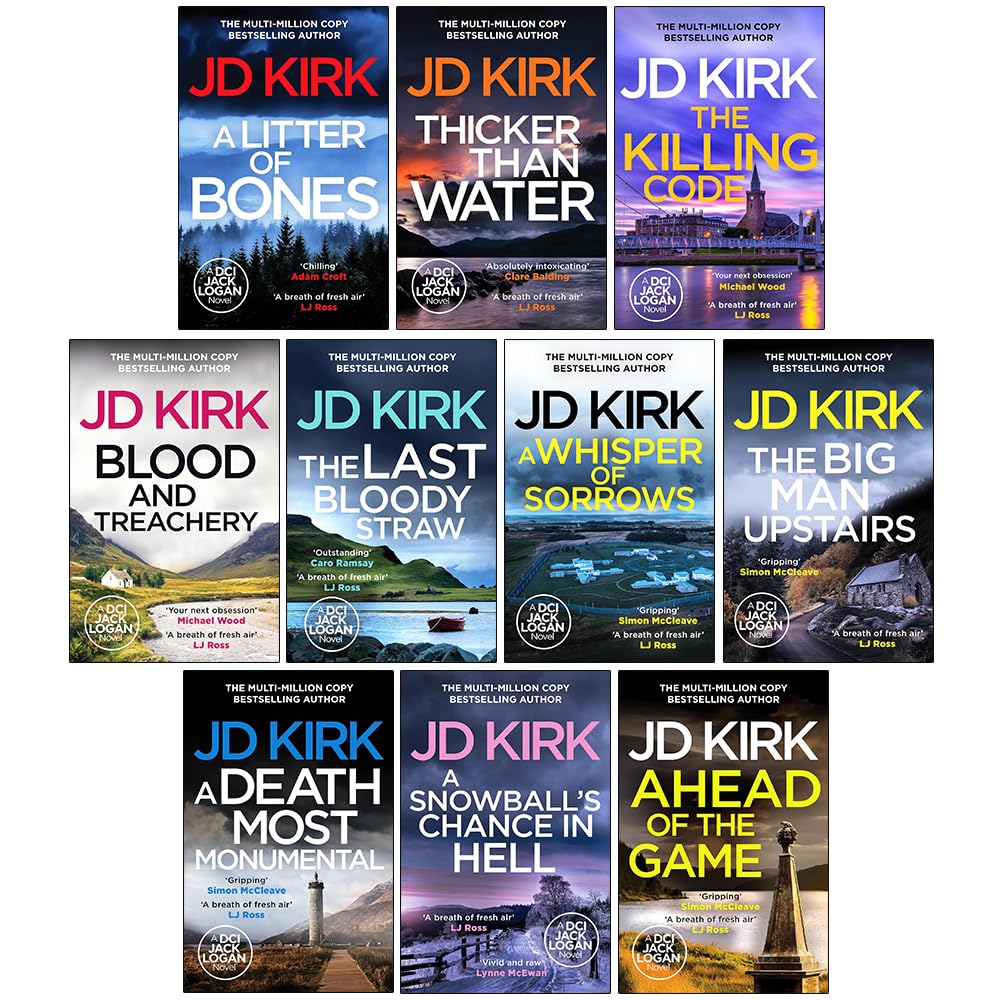 DCI Logan Crime Thrillers 1-10 Books Collection Set by JD Kirk - paperback covers