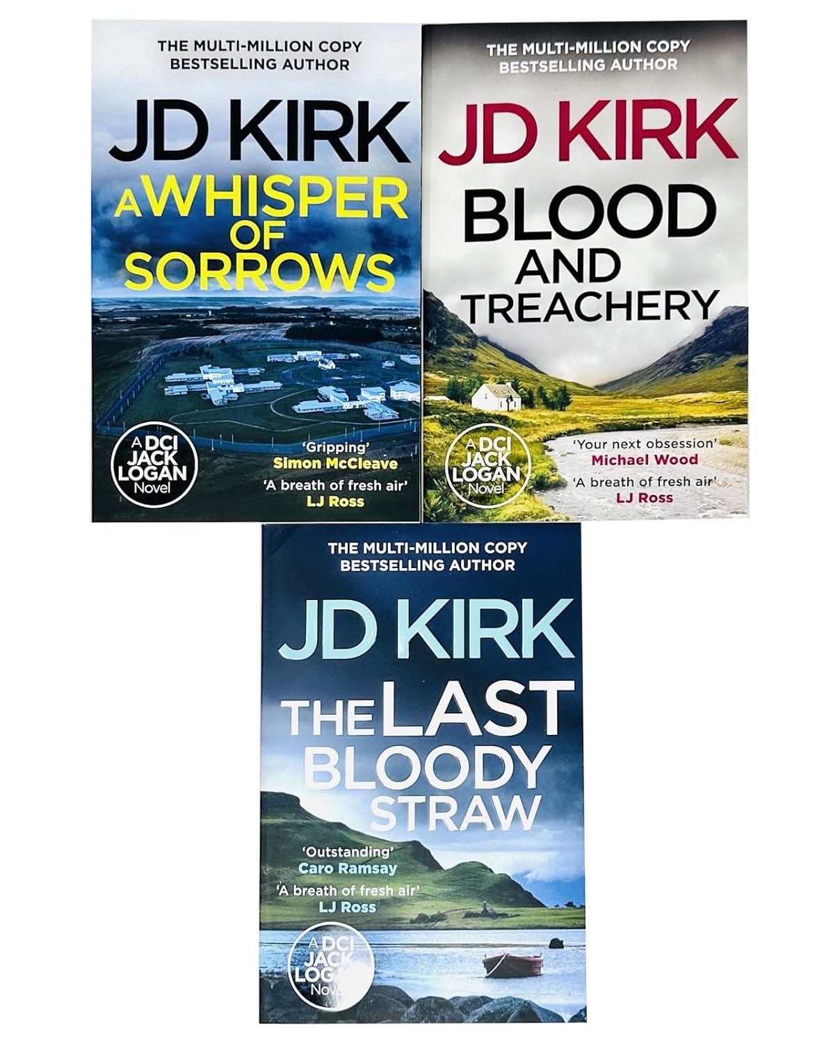 JD Kirk DCI Logan crime thriller paperback set - Scottish detective book collection front covers