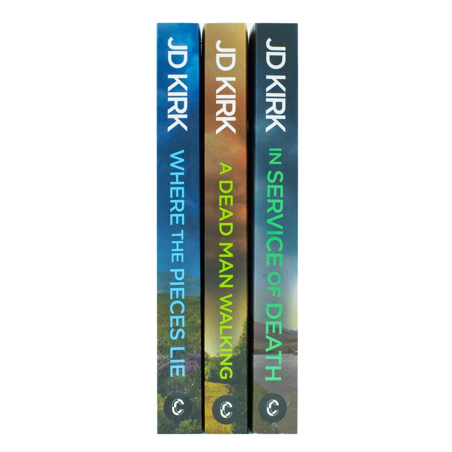 DCI Logan Crime Thrillers paperback set by JD Kirk showing Scottish Highland crime thriller covers
