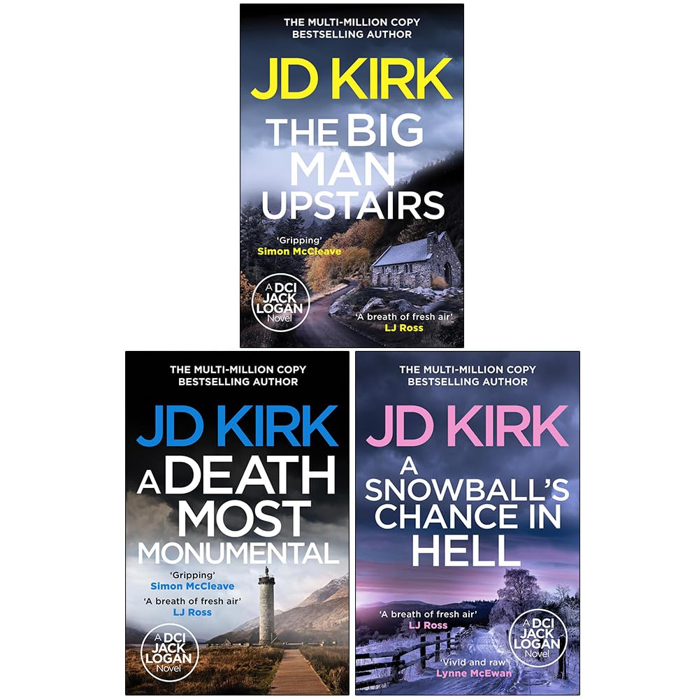 DCI Logan Crime Thrillers 7-9 3 book paperback set by JD Kirk, brand new Scottish crime fiction gift set