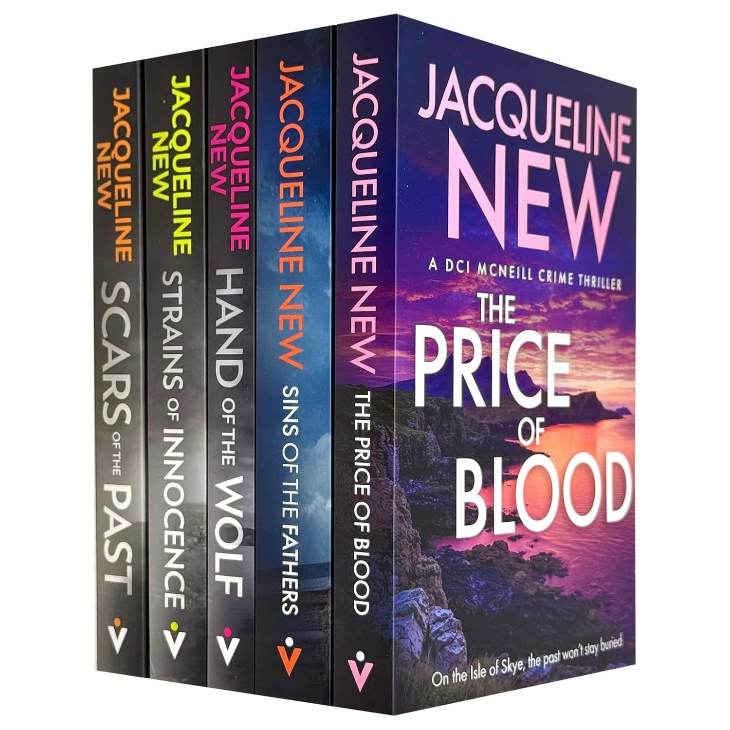 DCI McNeill Crime Thriller Series by Jacqueline New - 5 book paperback collection set cover, Scars of the Past