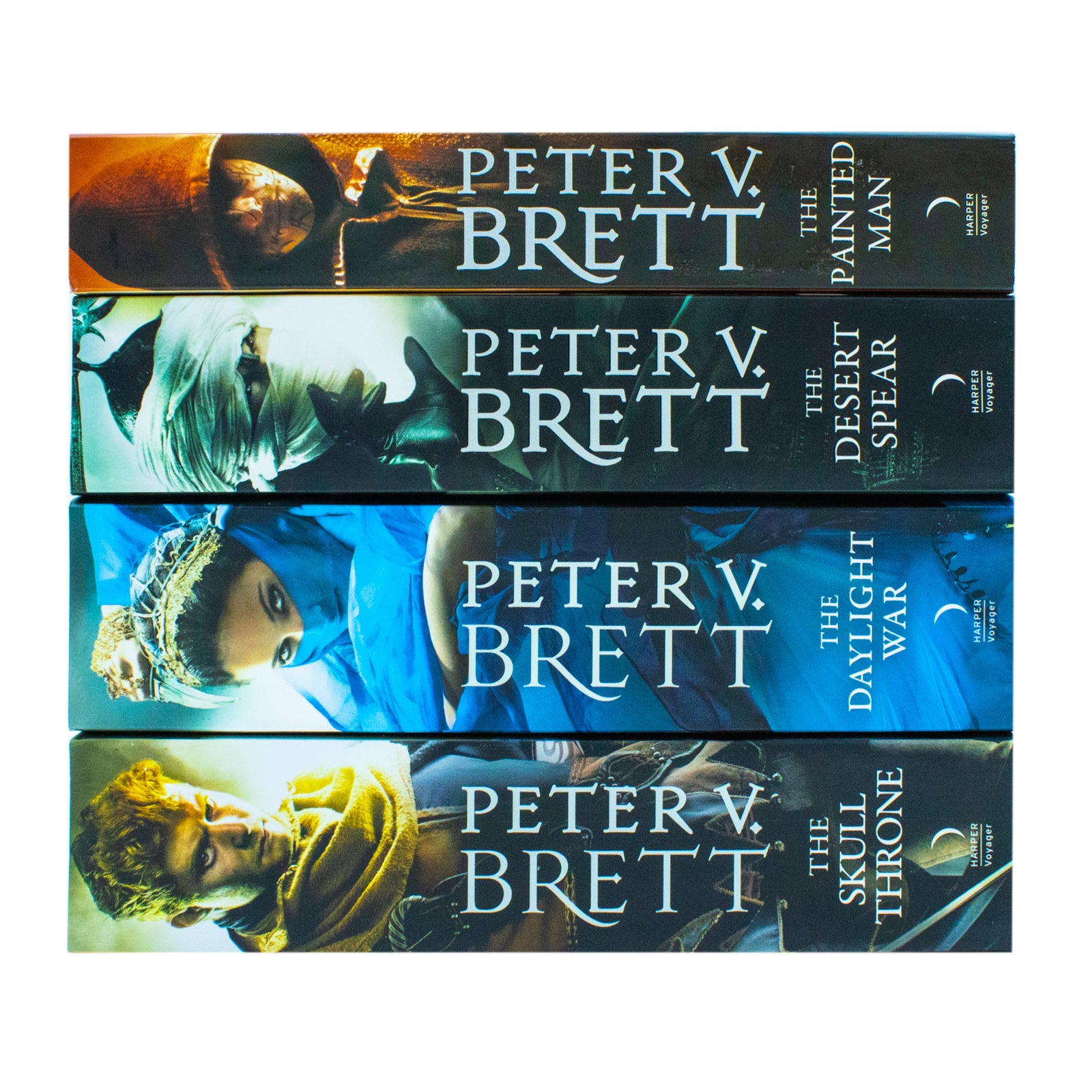 The Demon Cycle 4 Book Paperback Set - Peter V. Brett Epic Fantasy Collection cover artwork