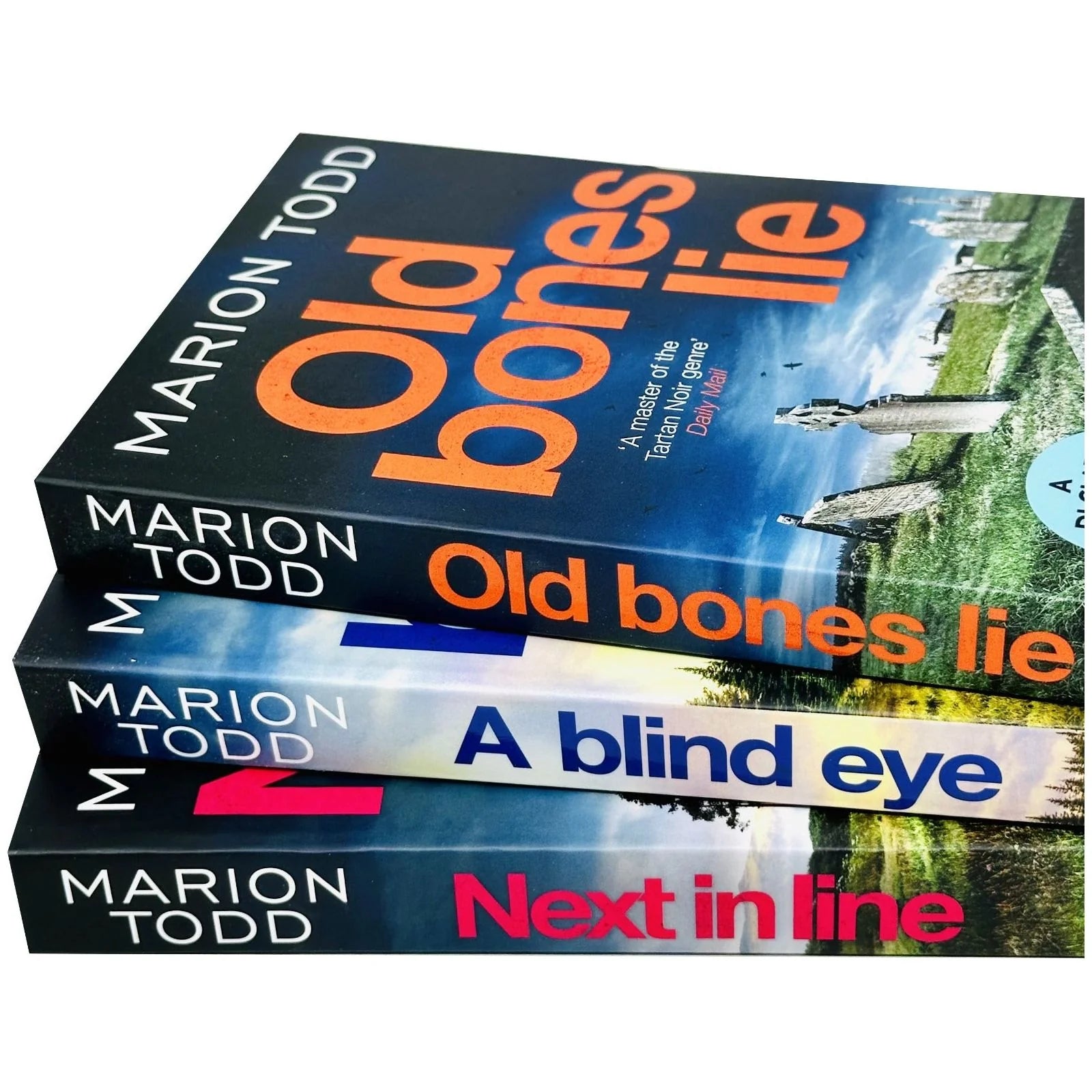 Back cover view of the Detective Clare Mackay Series 3 book set by Marion Todd, Scottish crime fiction