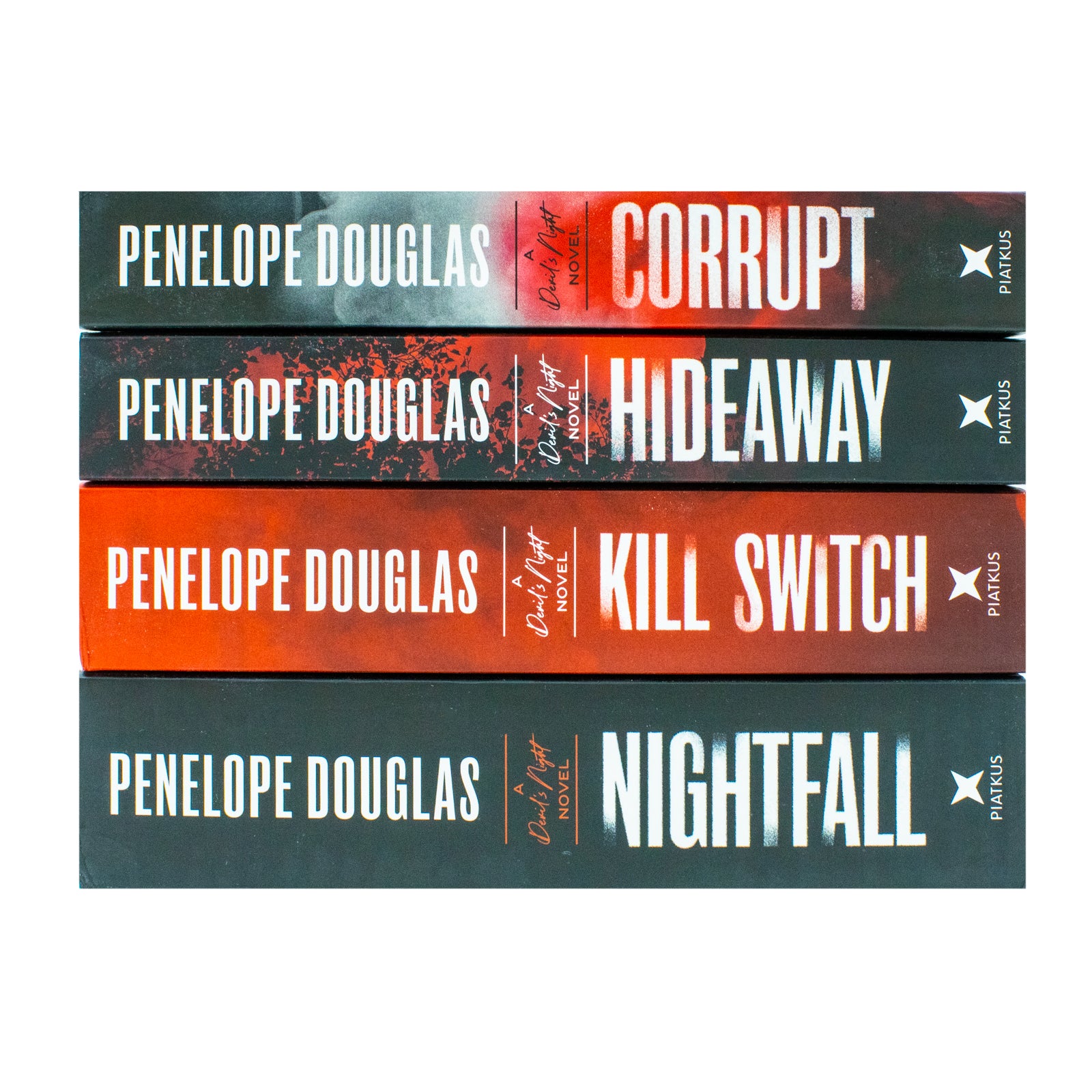 Devil's Night Series 4 Book Paperback Collection Set by Penelope Douglas - Corrupt, Hideaway, Kill Switch, Nightfall - Dark Romance for Adults