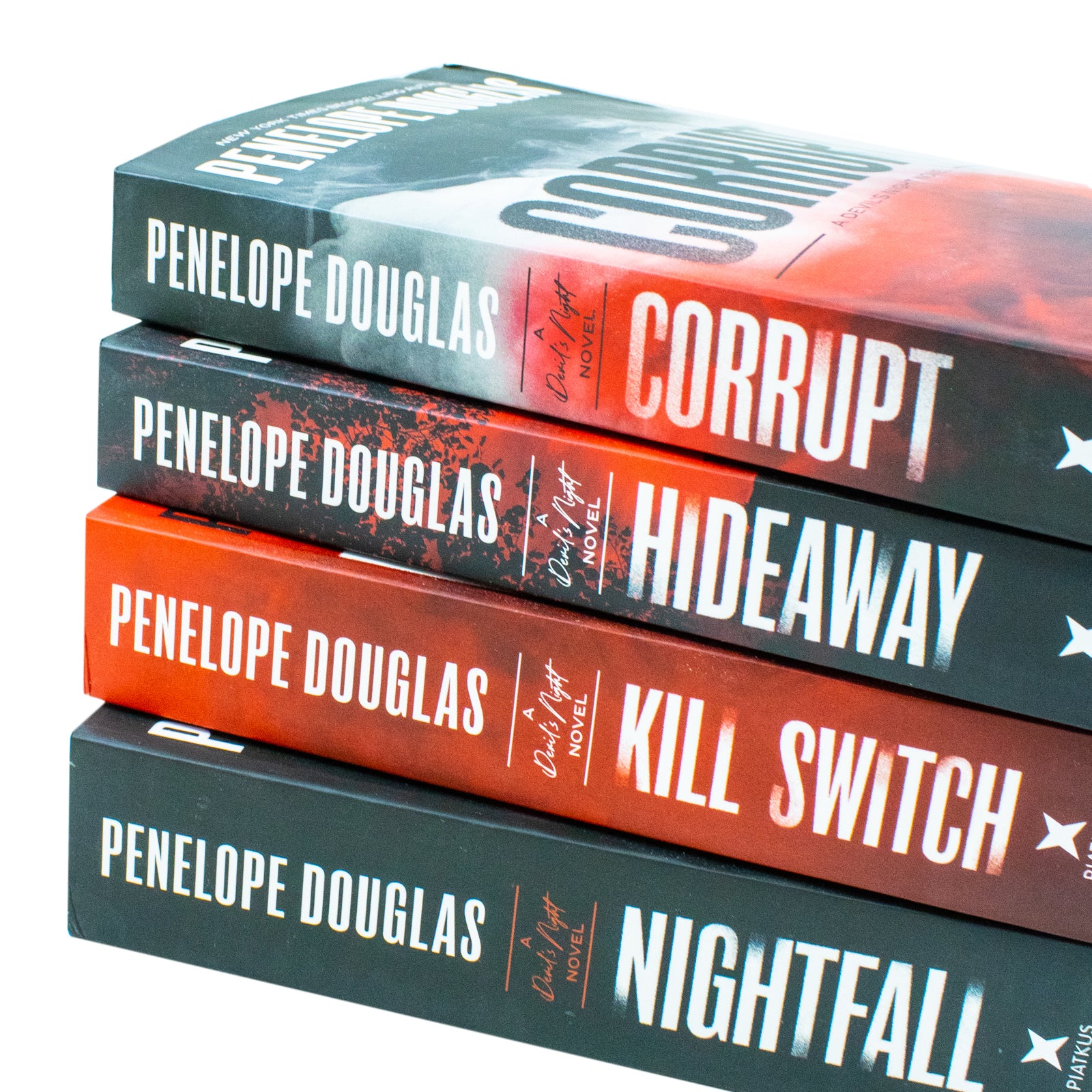 Devil's Night Series 4 Book Paperback Collection Set by Penelope Douglas - Corrupt, Hideaway, Kill Switch, Nightfall - Dark Romance for Adults