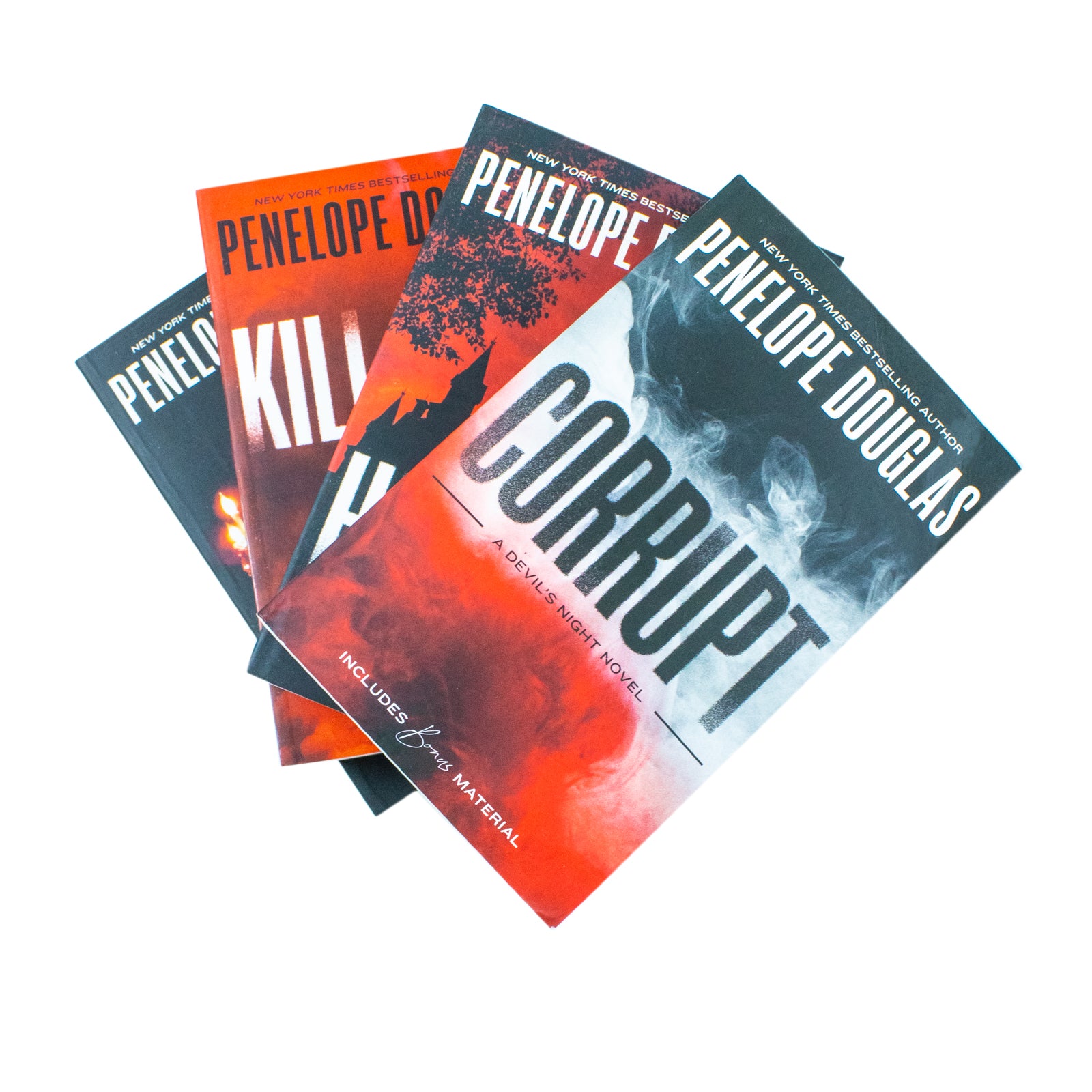 Devil's Night Series 4 Book Paperback Collection Set by Penelope Douglas - Corrupt, Hideaway, Kill Switch, Nightfall - Dark Romance for Adults