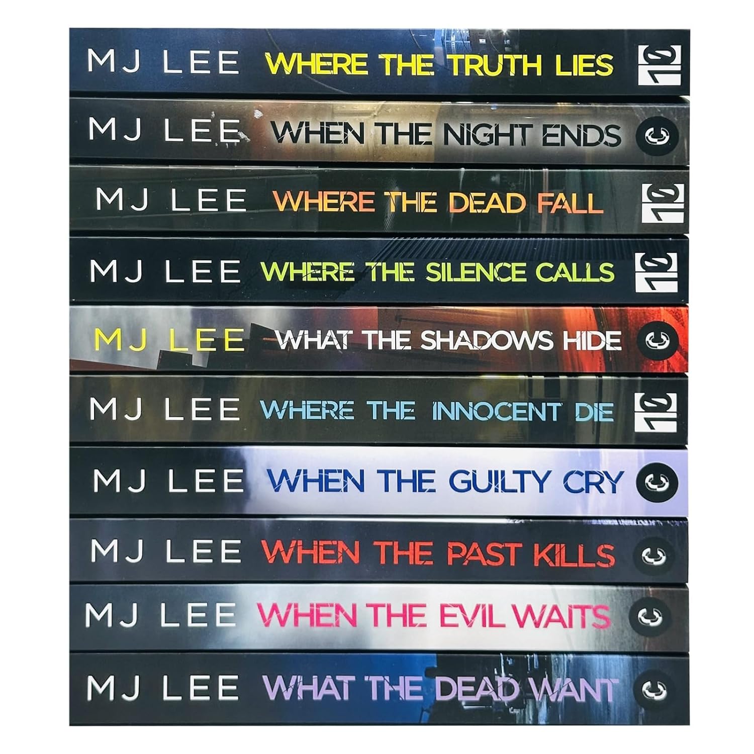 DI Ridpath crime thriller series by M J Lee paperback book set cover artwork
