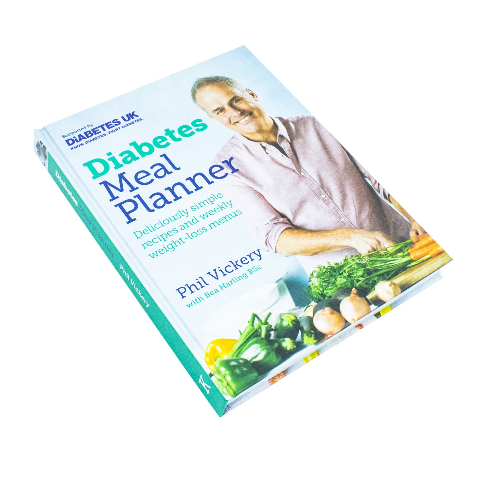 Diabetes Meal Planner by Phil Vickery - hardback cookbook front cover, family recipes