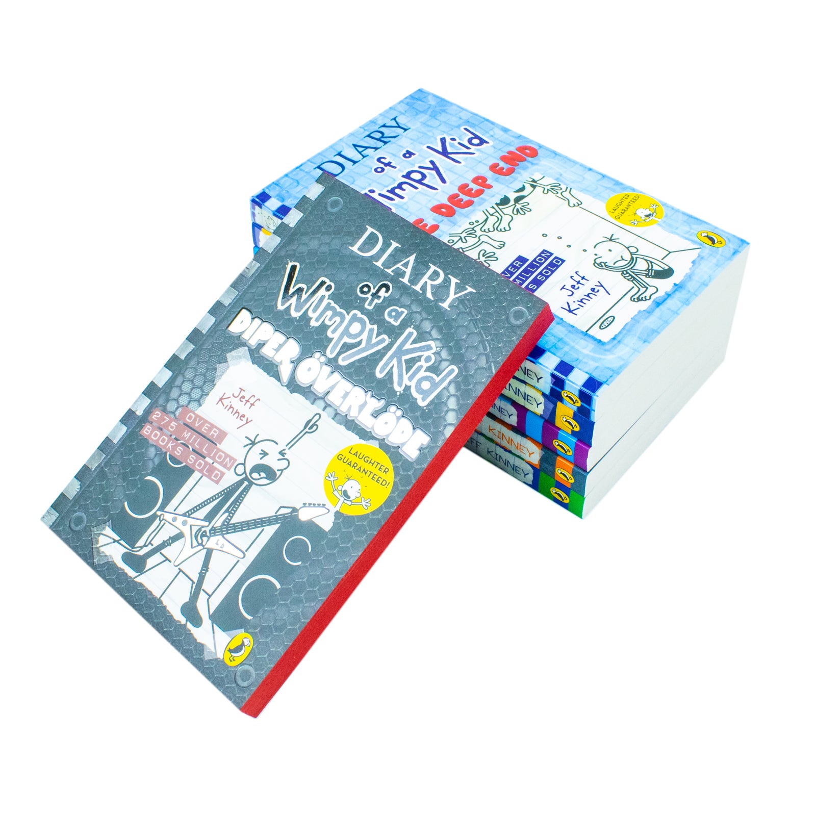 Diary of a Wimpy Kid Series 12-17 6 Books Collection Set by Jeff Kinney - Paperback - Book spines showing all six titles