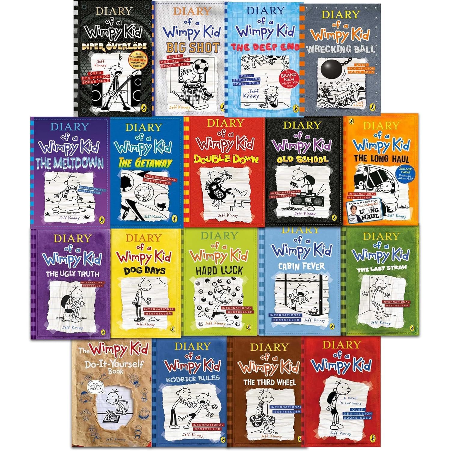 Diary of a Wimpy Kid 18 Books Collection Set by Jeff Kinney - Paperback - Ages 8-12