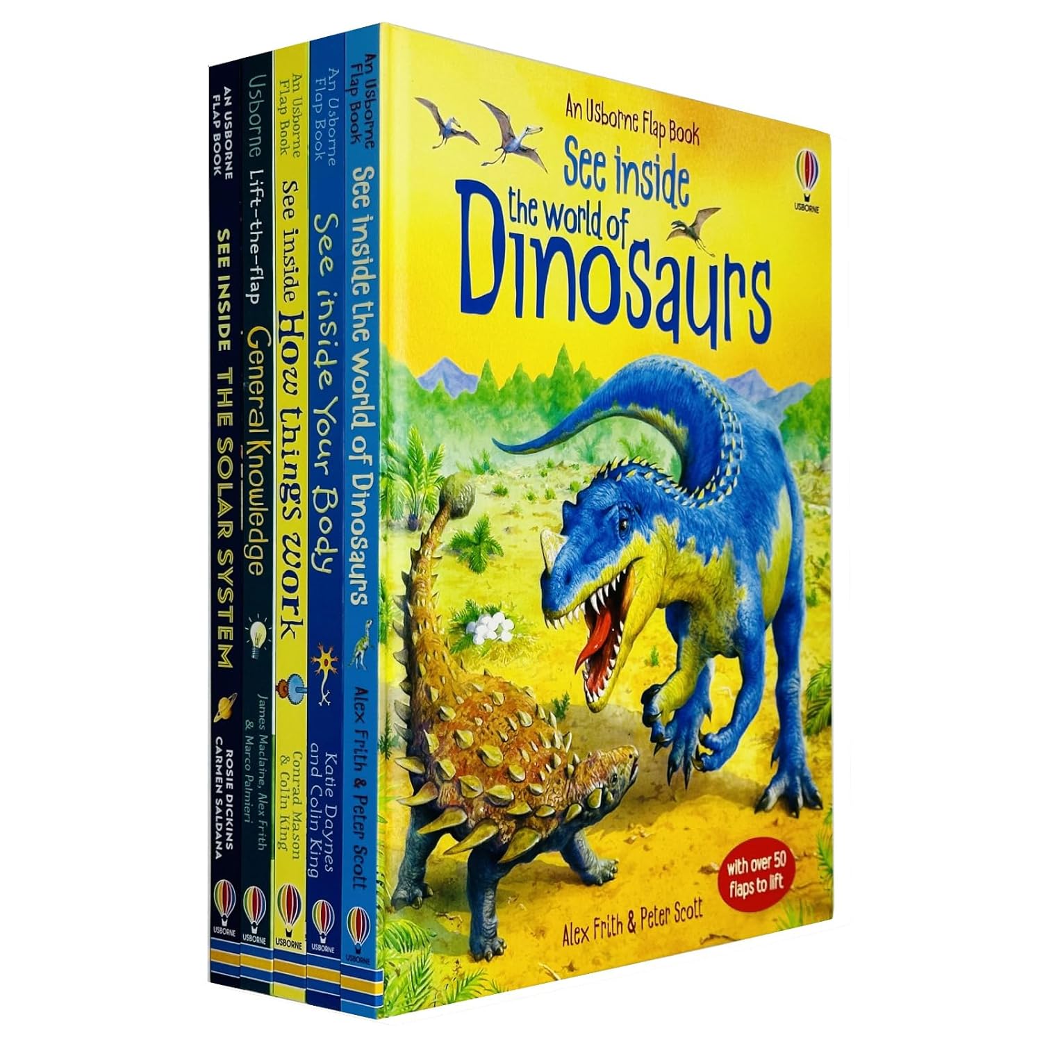 Usborne Lift the Flap See Inside 5 Books Collection Set With Over 350 Flaps To Lift(See inside The World of Dinosaurs) - Lets Buy Books