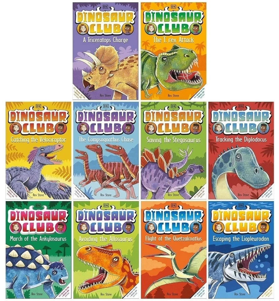 Dinosaur Club paperback collection featuring Avoiding the Allosaurus and March of the Ankylosaurus