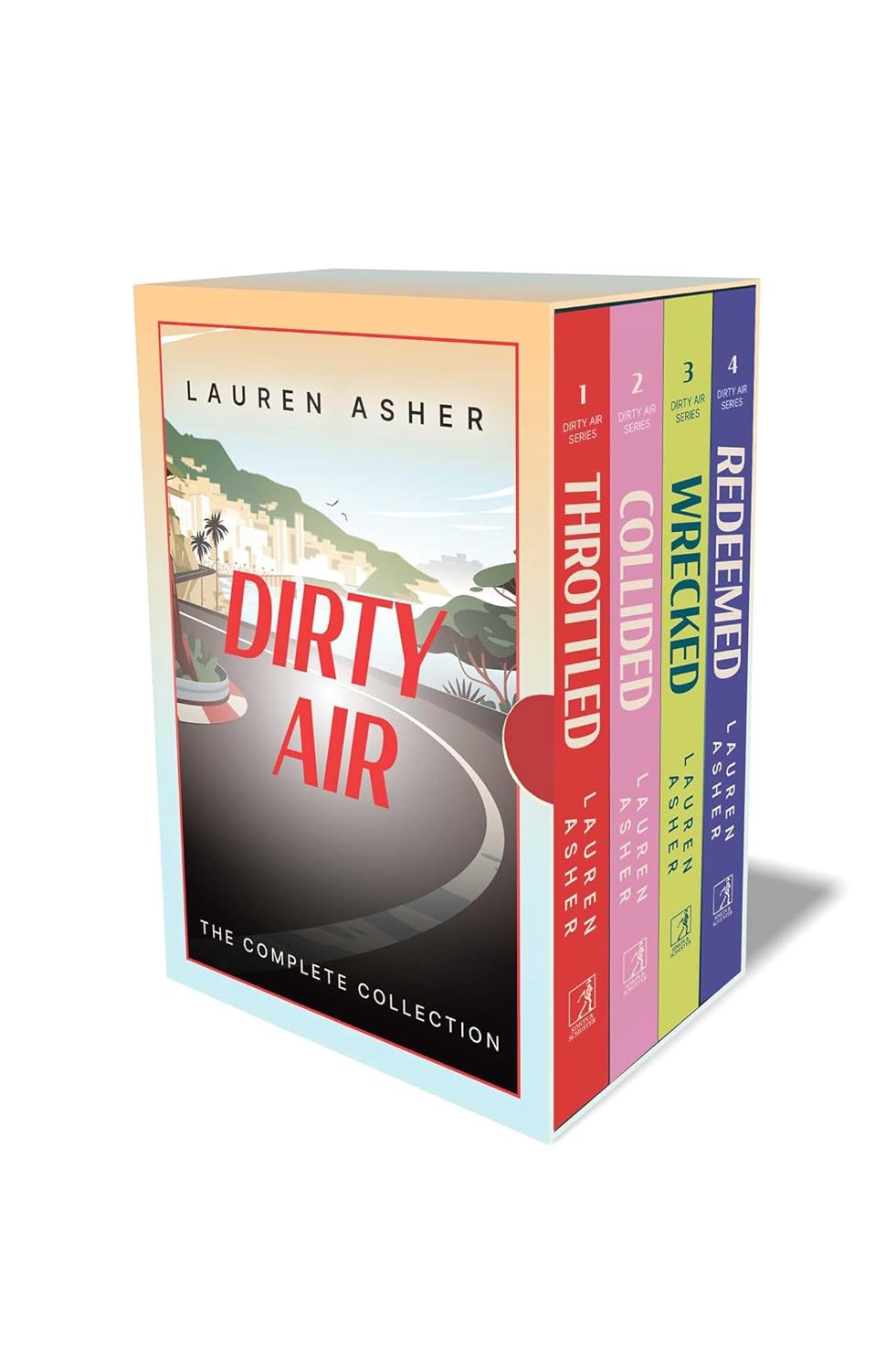 The Dirty Air Boxed Set by Lauren Asher - 4 book paperback collection featuring Throttled, Collided, Wrecked and Redeemed