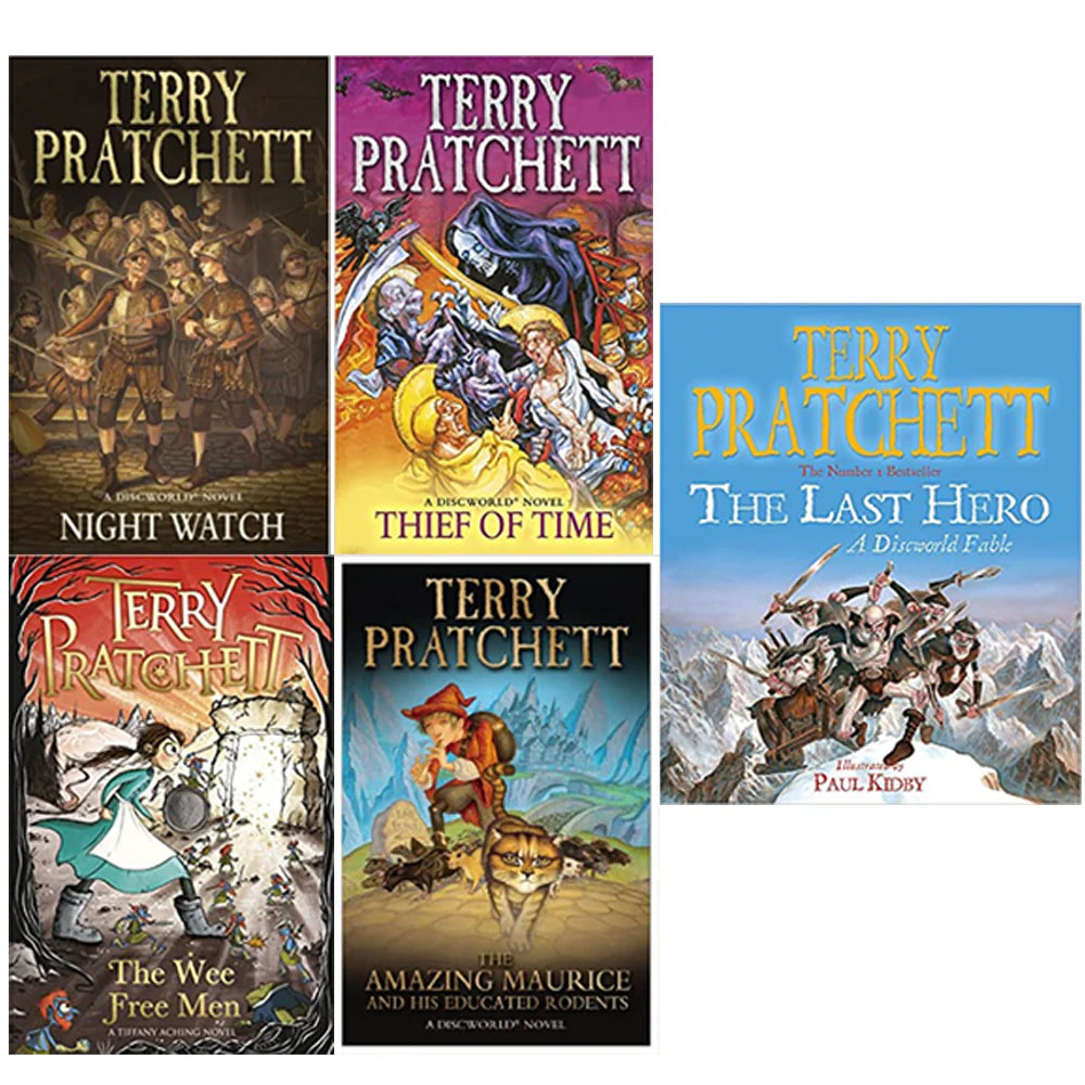 Discworld Series 6 paperback book covers by Terry Pratchett - 5 book fantasy collection set