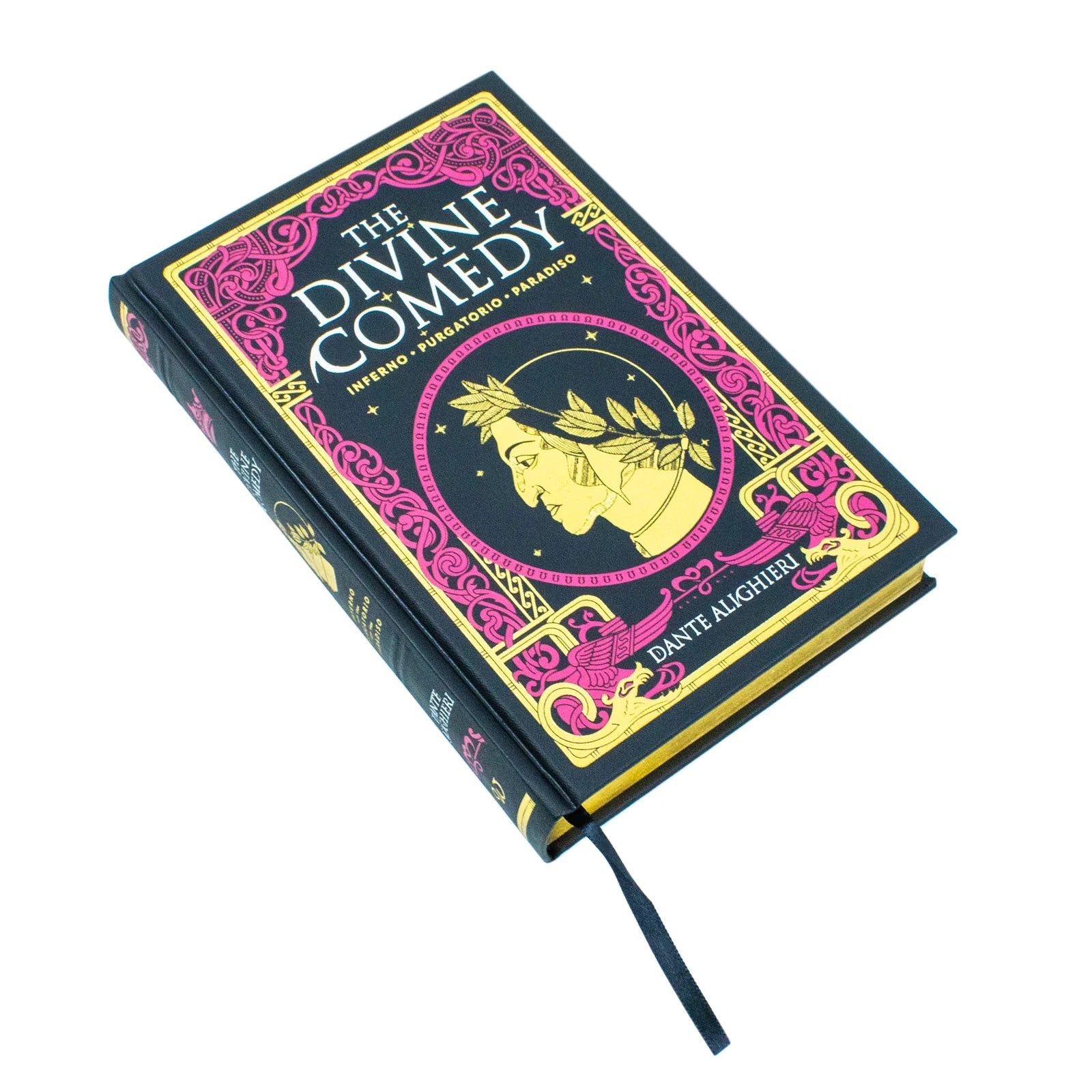 The Divine Comedy Dante Alighieri leather bound book front cover detail