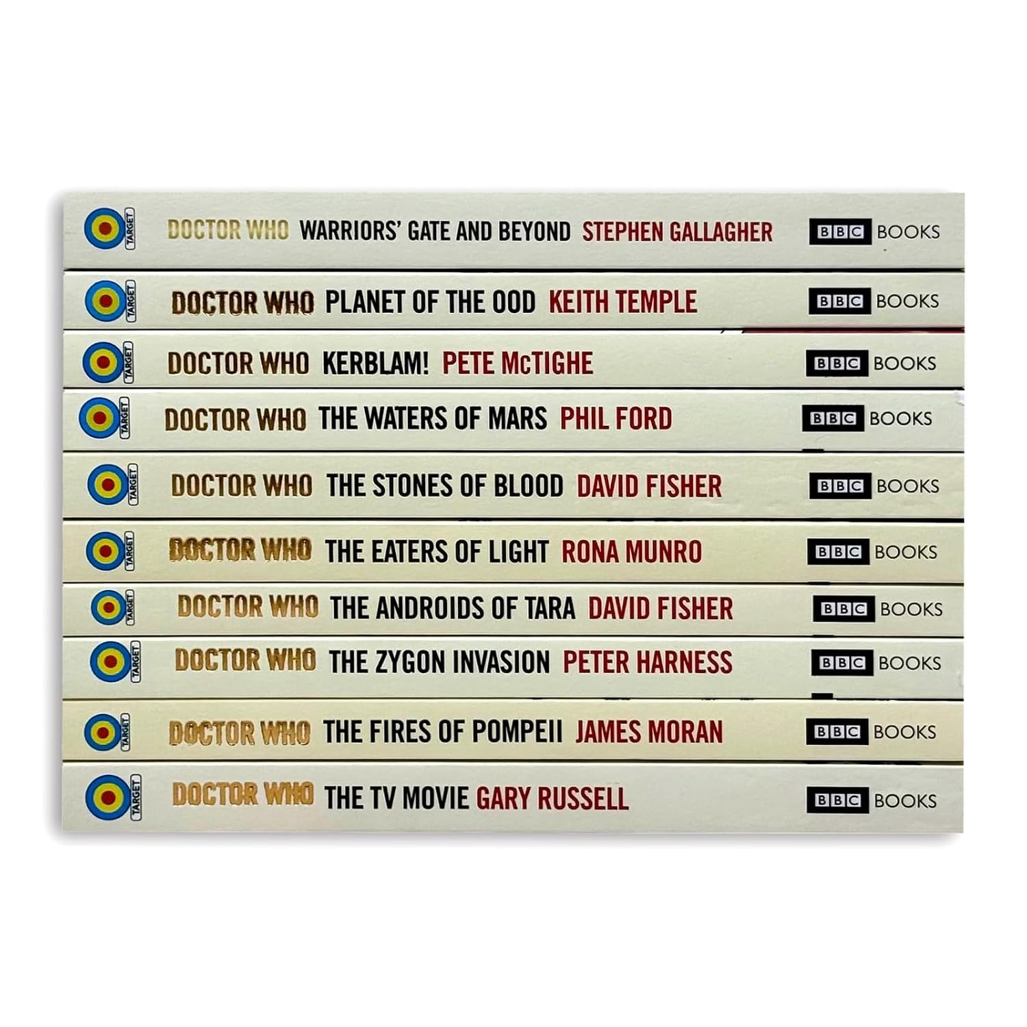 Stack of Doctor Who Target Collection paperback novelisations, 10 book fiction set