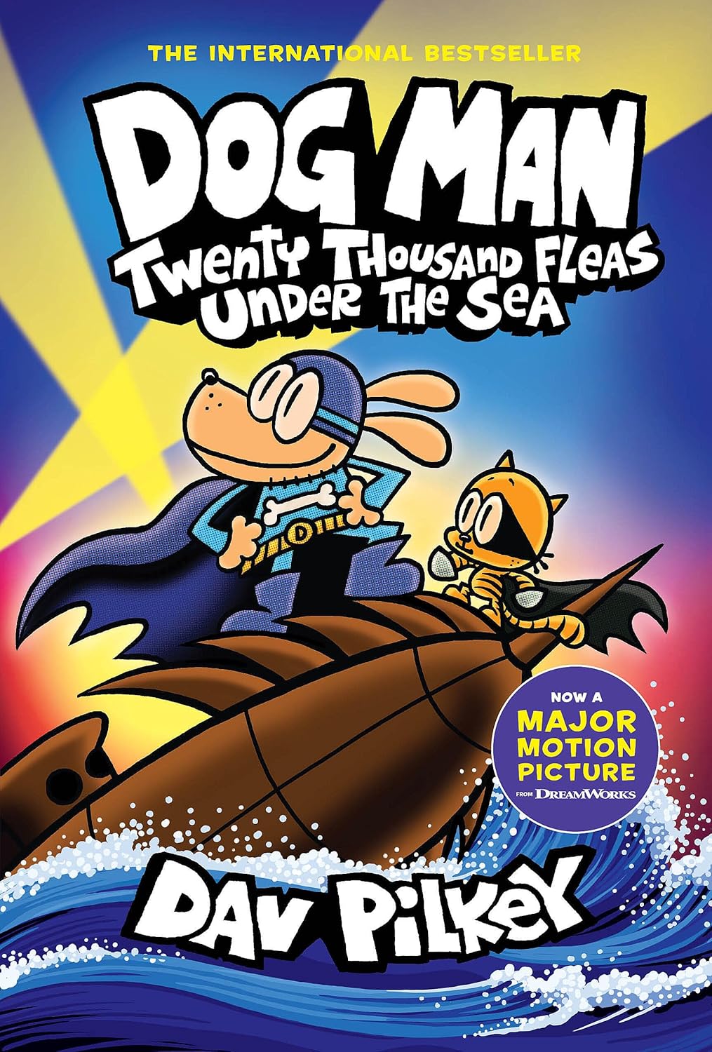 Dog Man 11: Twenty Thousand Fleas Under the Sea by Dav Pilkey - hardback graphic novel front cover, ages 7-9