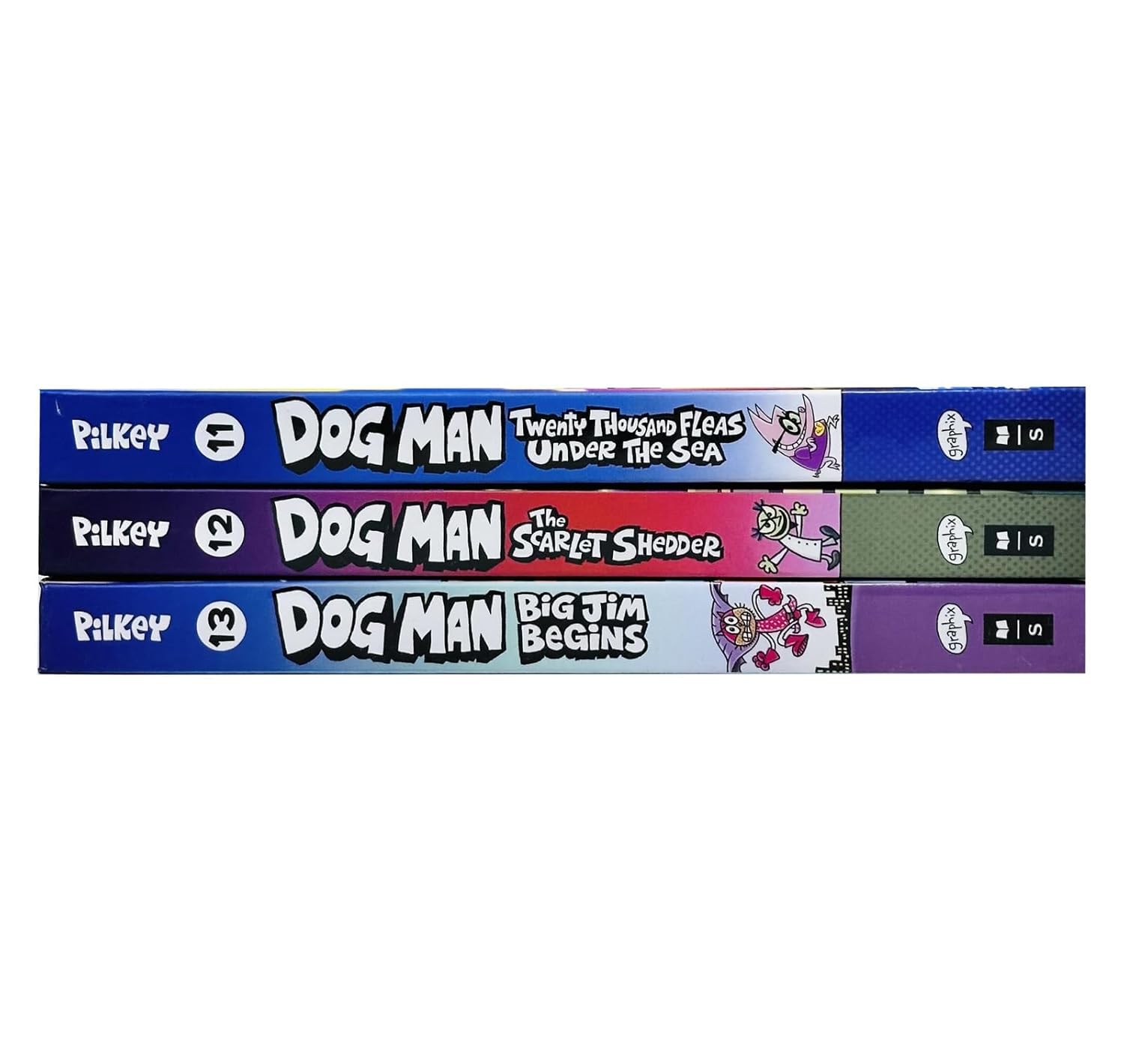 Dog Man 3 Book Hardback Collection Set by Dav Pilkey for children ages 7-10