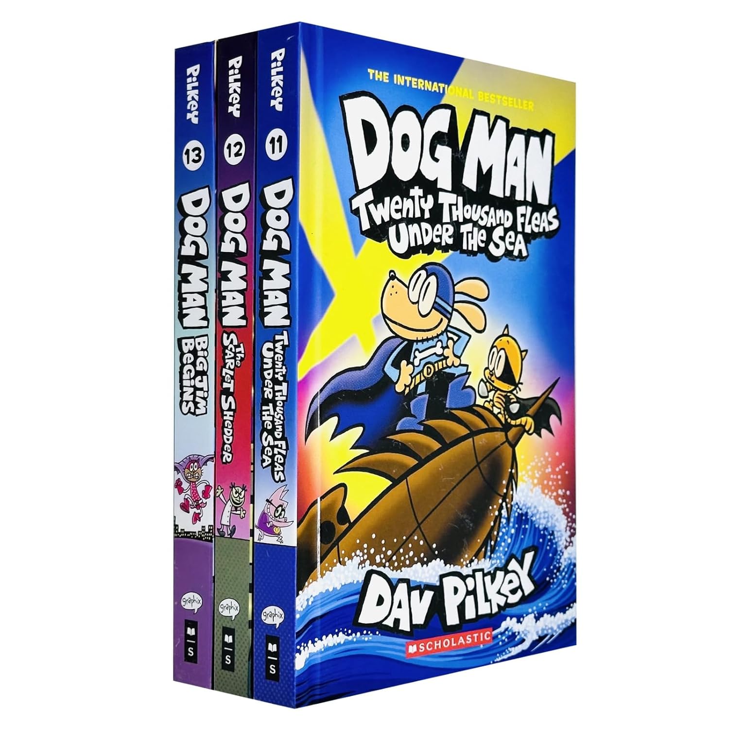 Dog Man Series 11-13 3 Books Collection Set by Dav Pilkey - Hardback graphic novels for ages 7-10