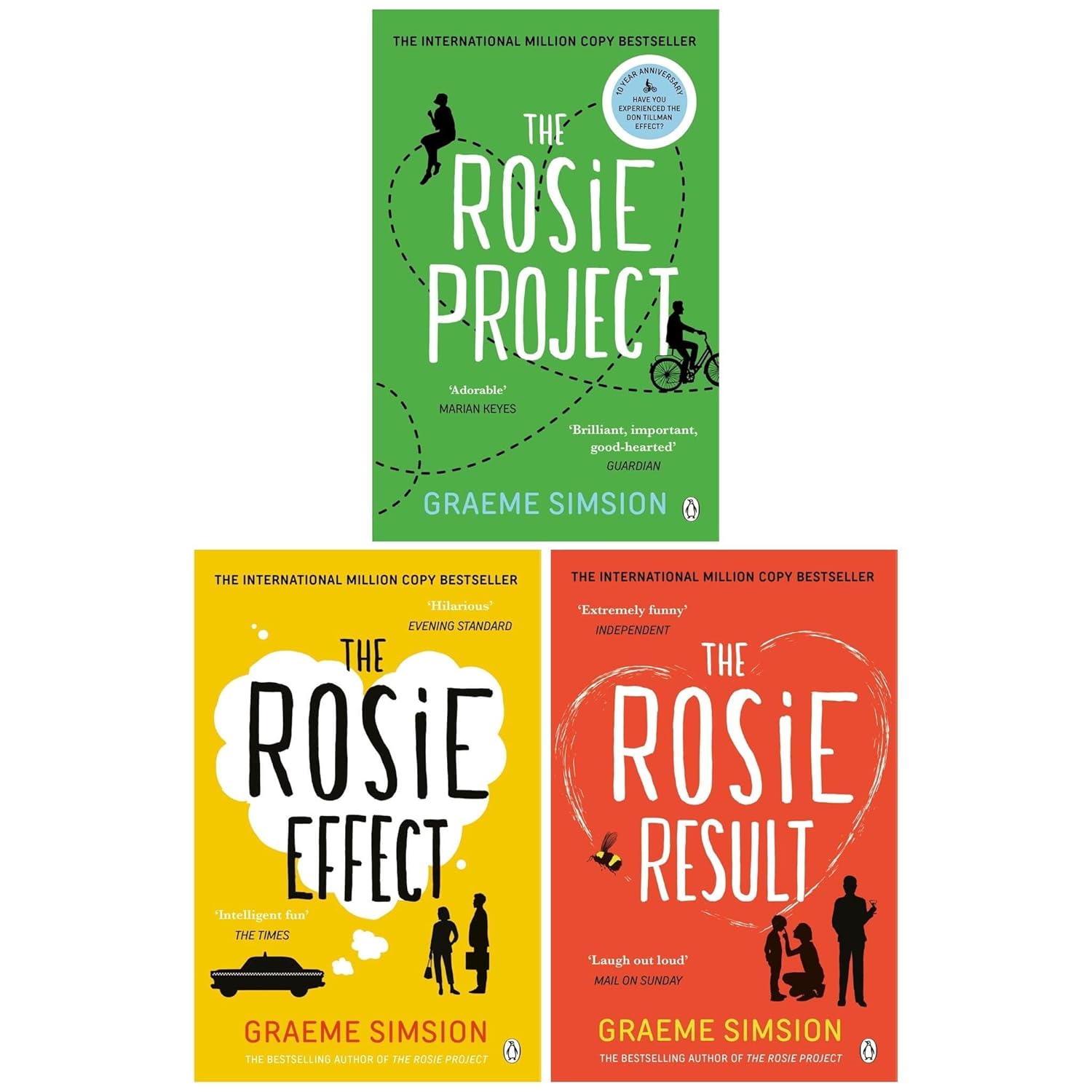 Don Tillman Series 3 Books Collection Set by Graeme Simsion - The Rosie Project, The Rosie Effect, The Rosie Result - Paperback Fiction